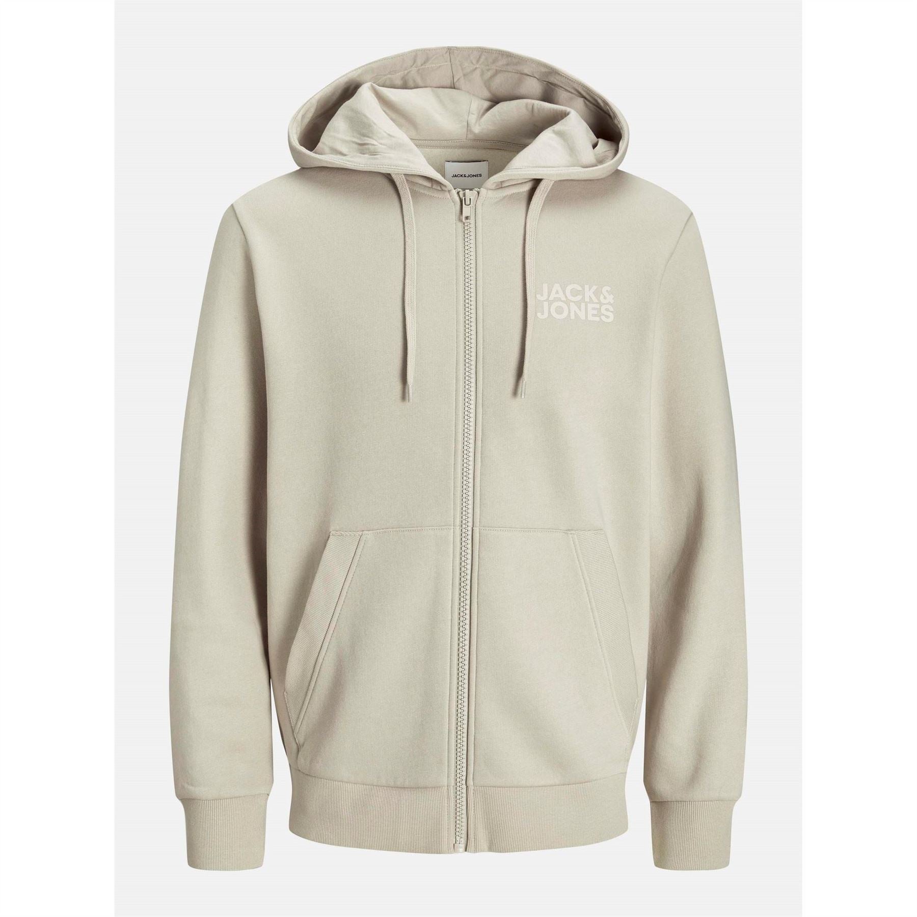 Jack and Jones Mens Corp Logo Sweat Zip Hood
