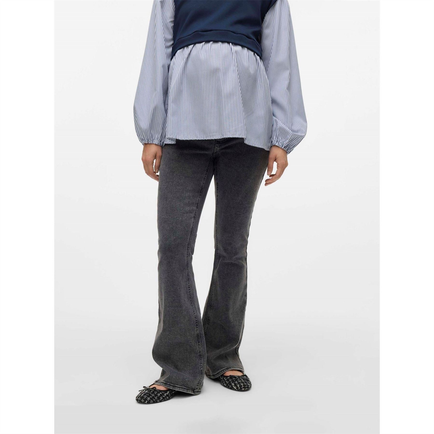 Mamalicious Mlosaka Flared Five Pocket Jeans