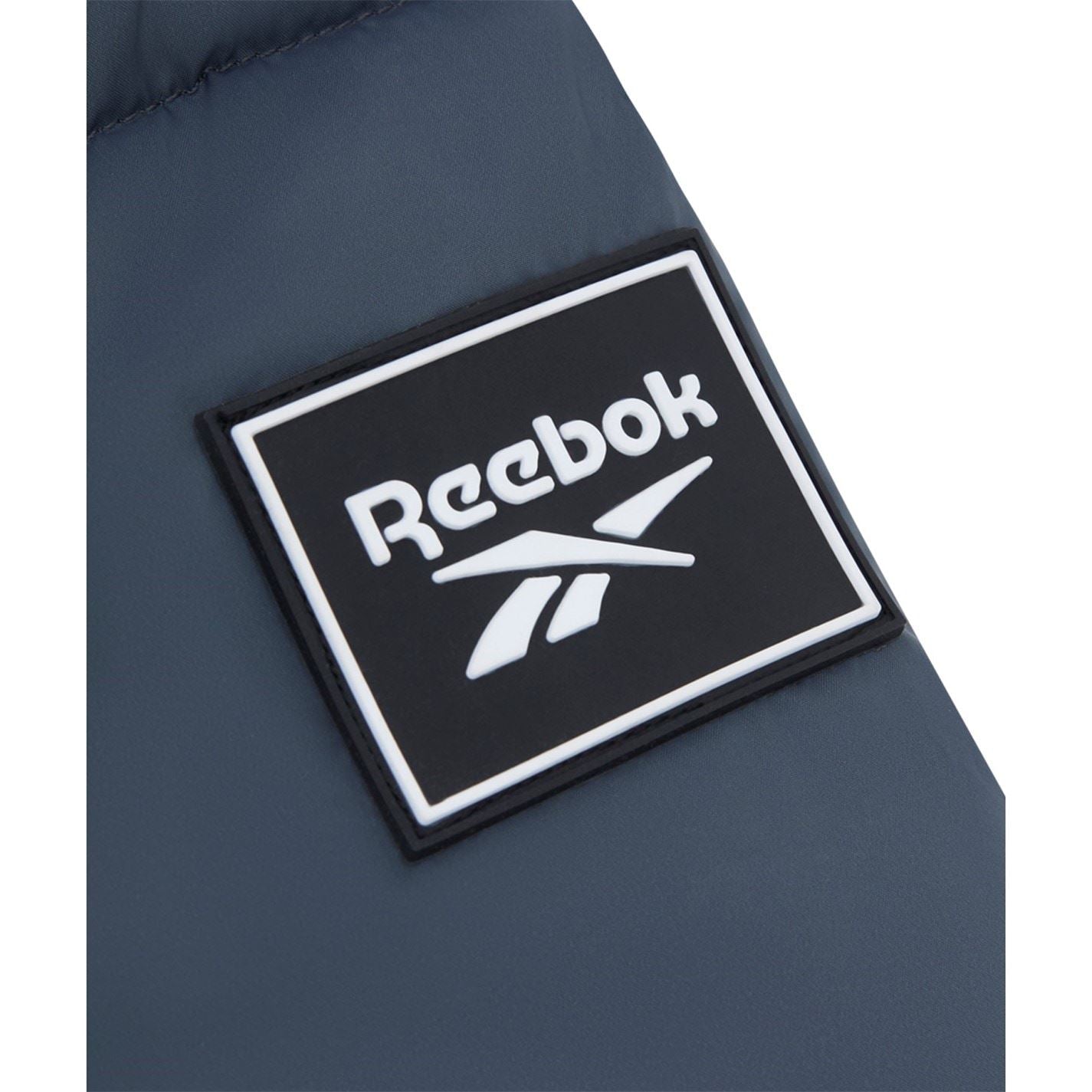 Reebok Solid Patterned Hooded Puffer Gilet
