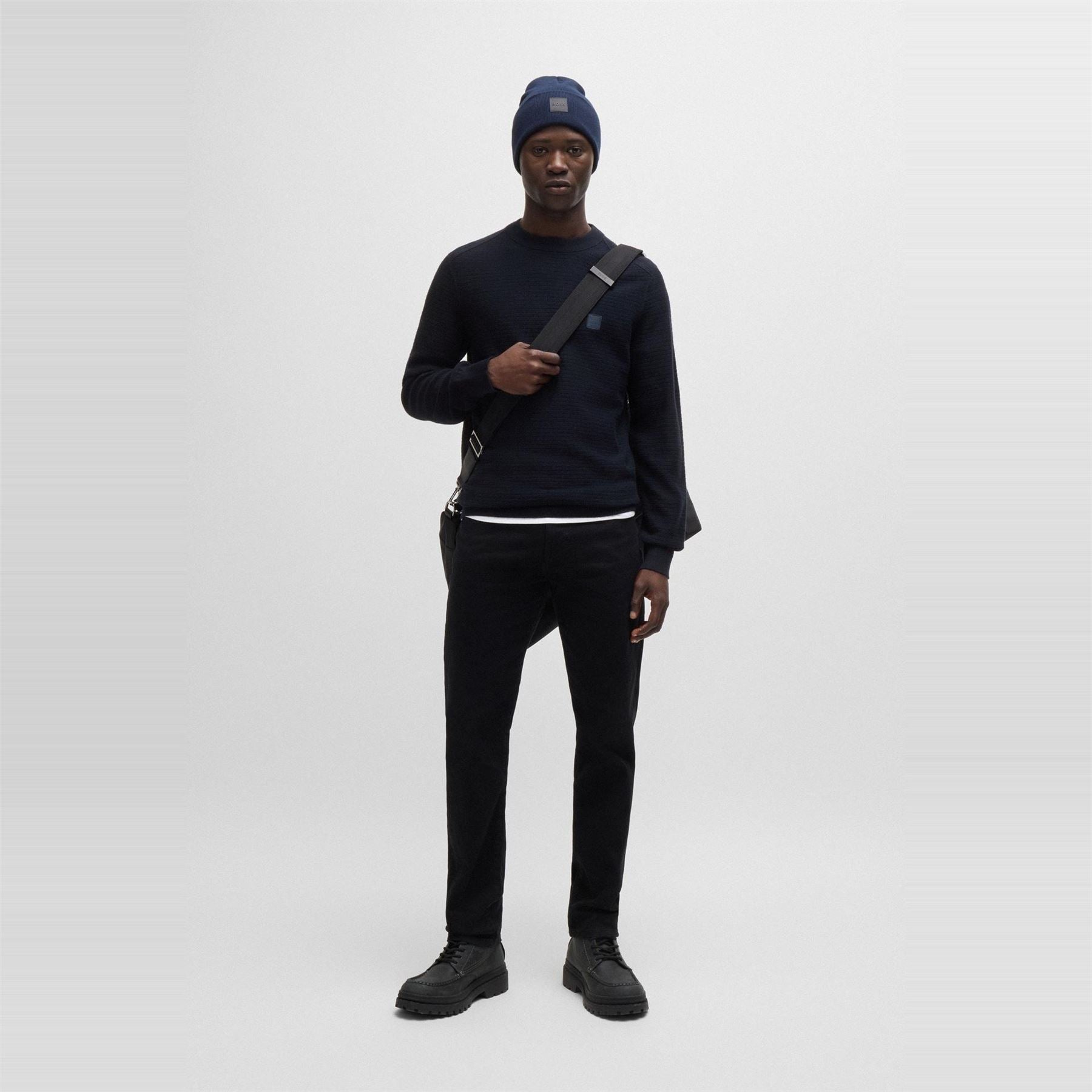 Boss BOSS ORANGE Cotton Cashmere Long Sleeve Crew Neck Jumper (Anion)