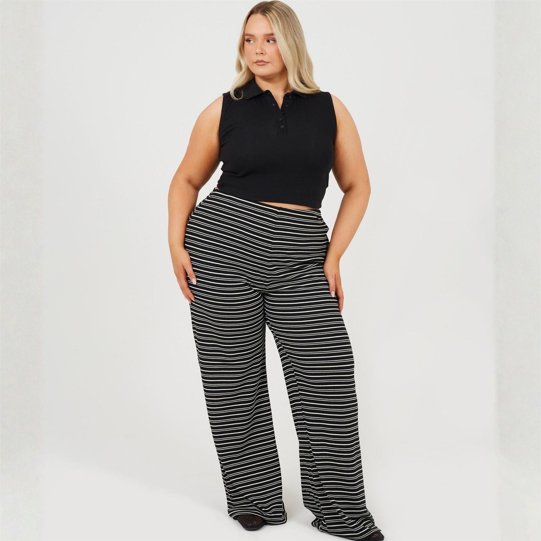 Brave Soul Womens Plus Size Vest With Collar And Buttons