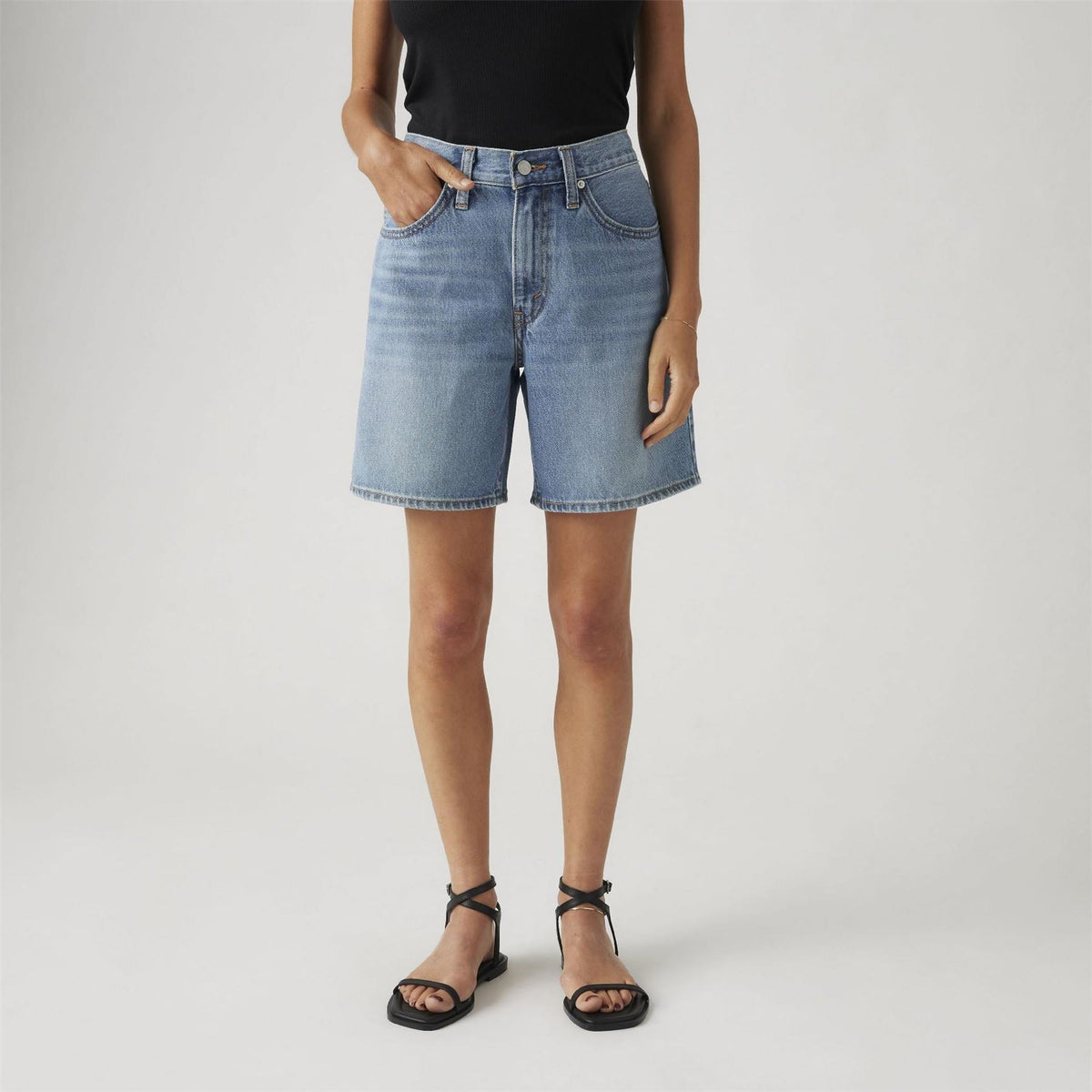Levis 94 Baggy Fit Medium Wash Denim Shorts