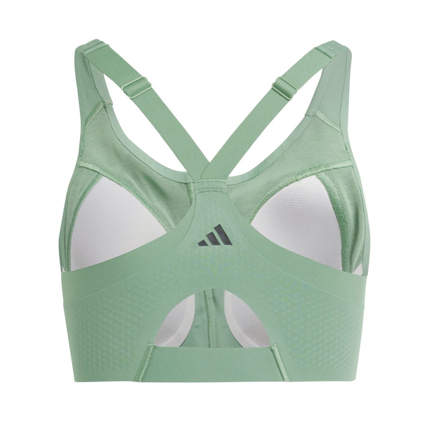 adidas Lux Scoop Neck Front Zipper Sports Bra