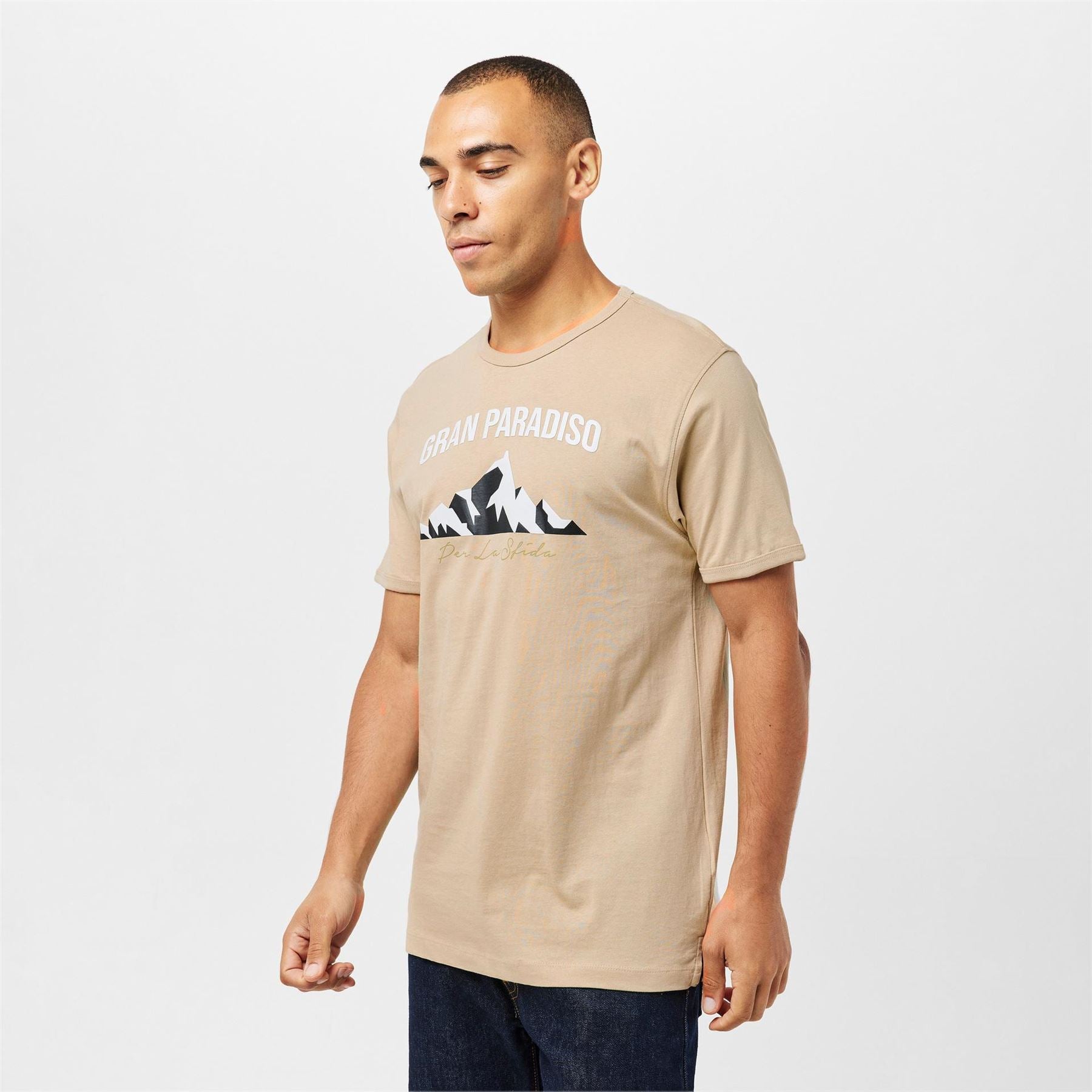 Luke Arandano Geographic Print Lettering Regular Fit Short Sleeve T-Shirt