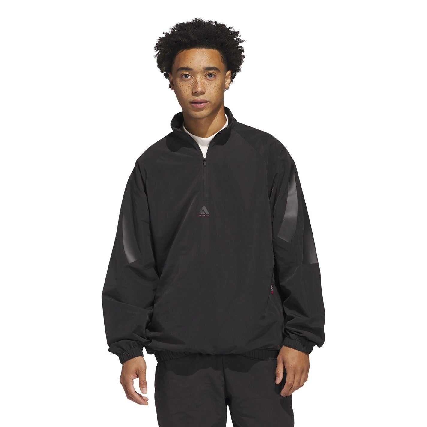 adidas Mens Basketball Woven Half Zip Jacket
