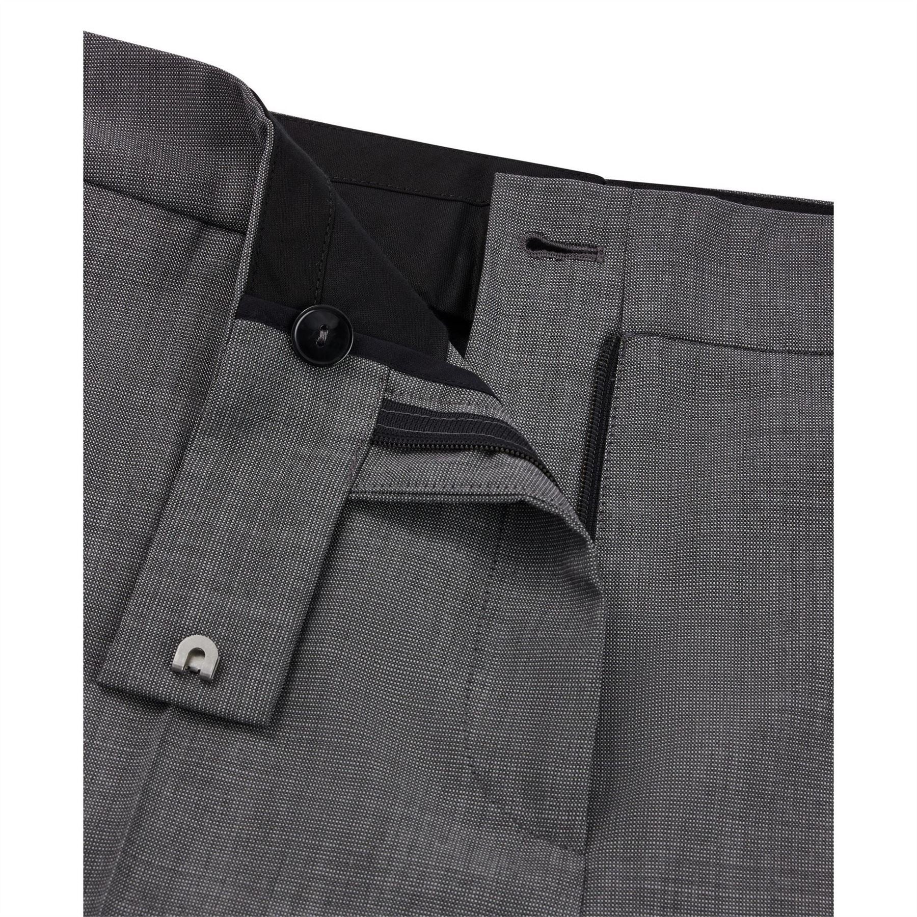Boss Solid Patterned Slim Straight Trousers