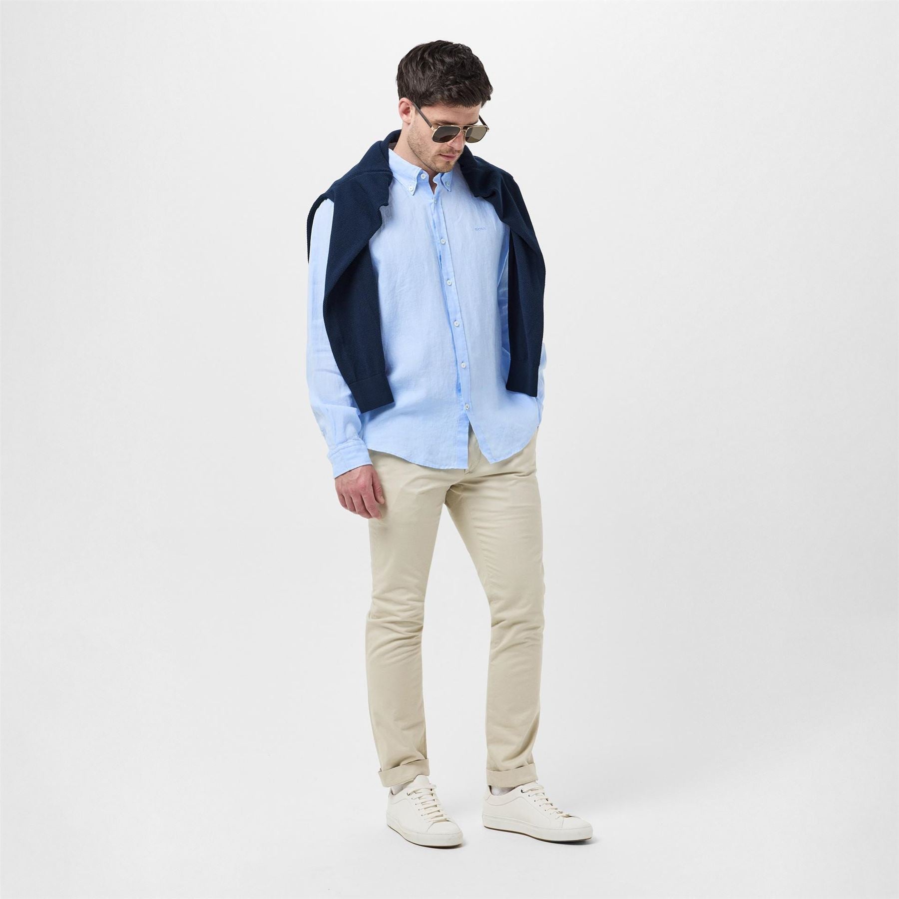 Boss Liam Regular Fit Cuff Sleeve Point Collar Shirt