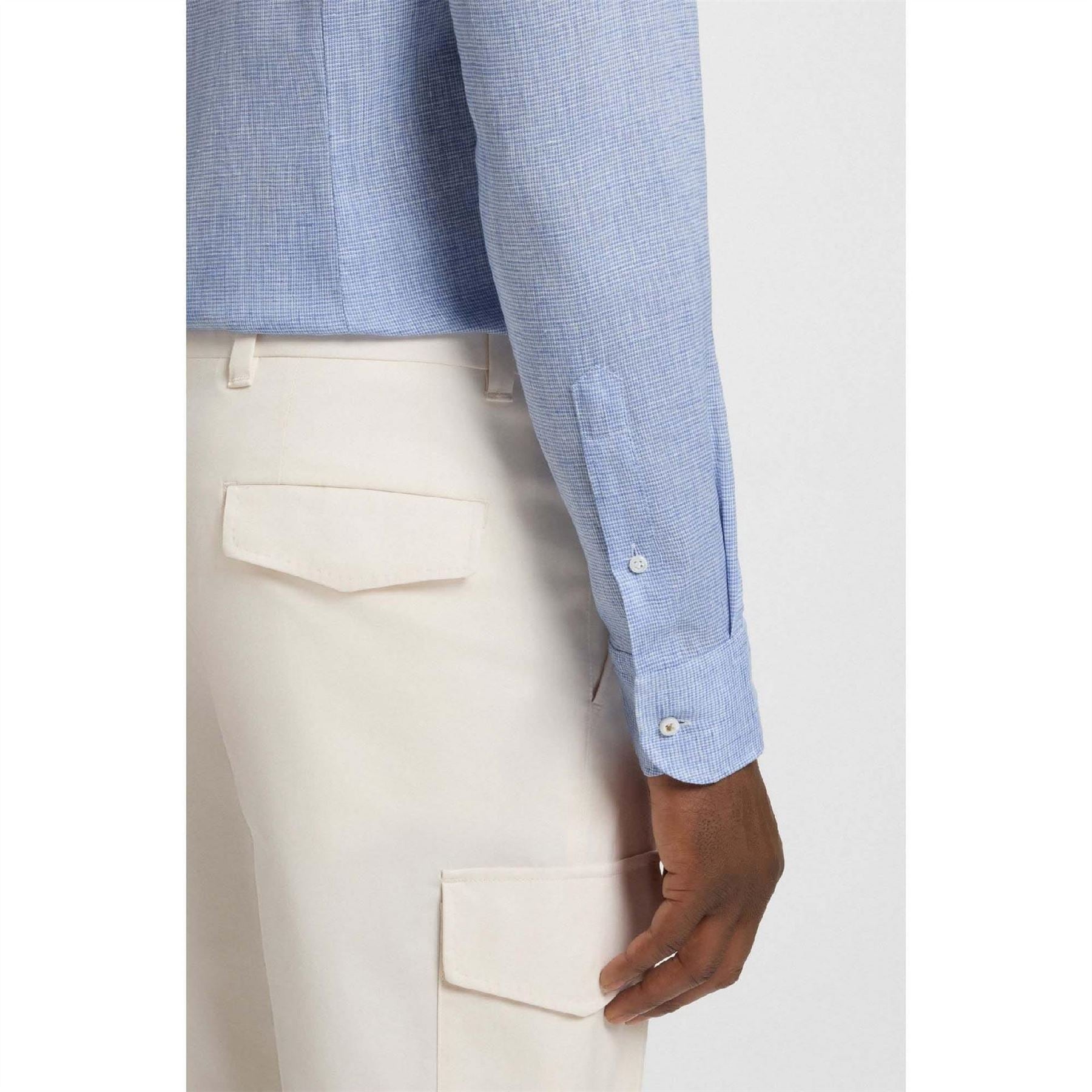 Boss Hays Slim Fit Linen Shirt