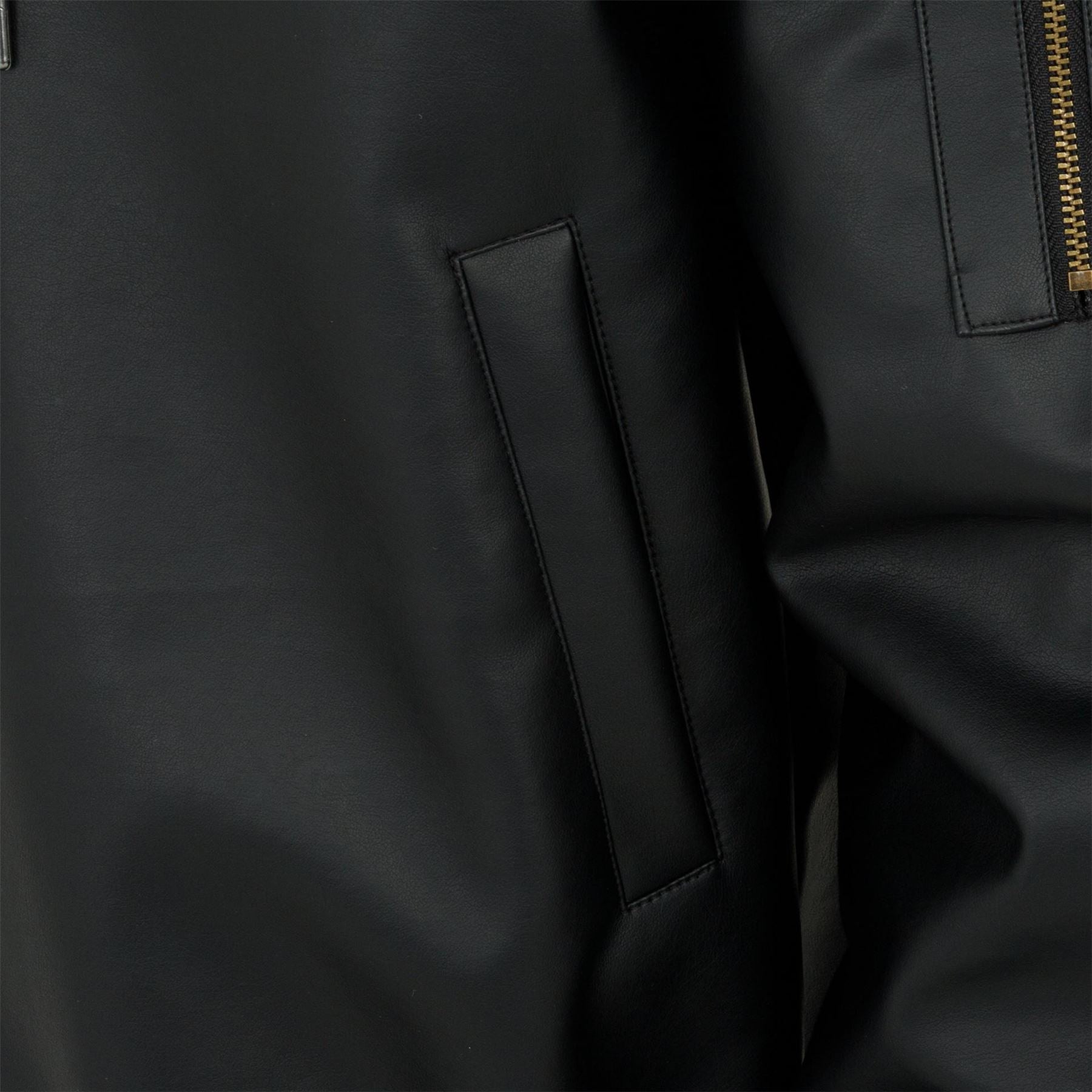 Firetrap Mens Hood Pu Jacket