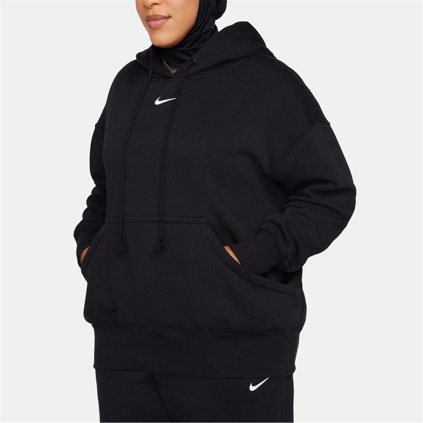 Nike Phoenix Fleece Oversize Fit Drop Shoulder Long Sleeve Hooded Neck Sweatshirt