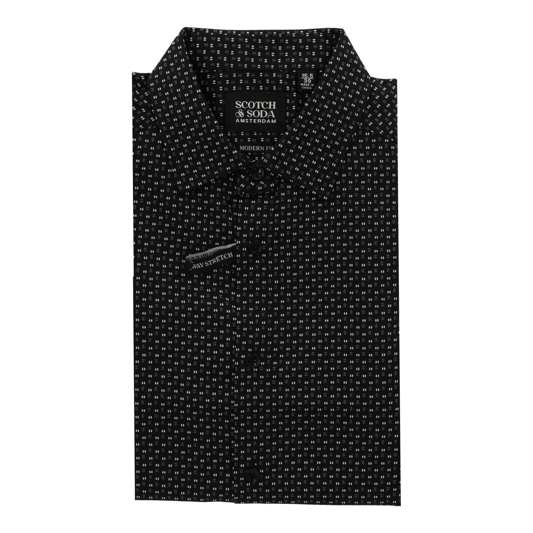 Scotch and Soda Pattern Collared Neck Long Sleeve Shirt