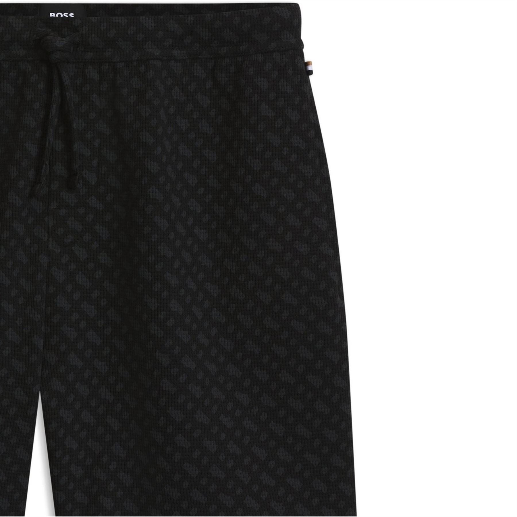 Boss Waffle Shorts With Monogram Logo Detail