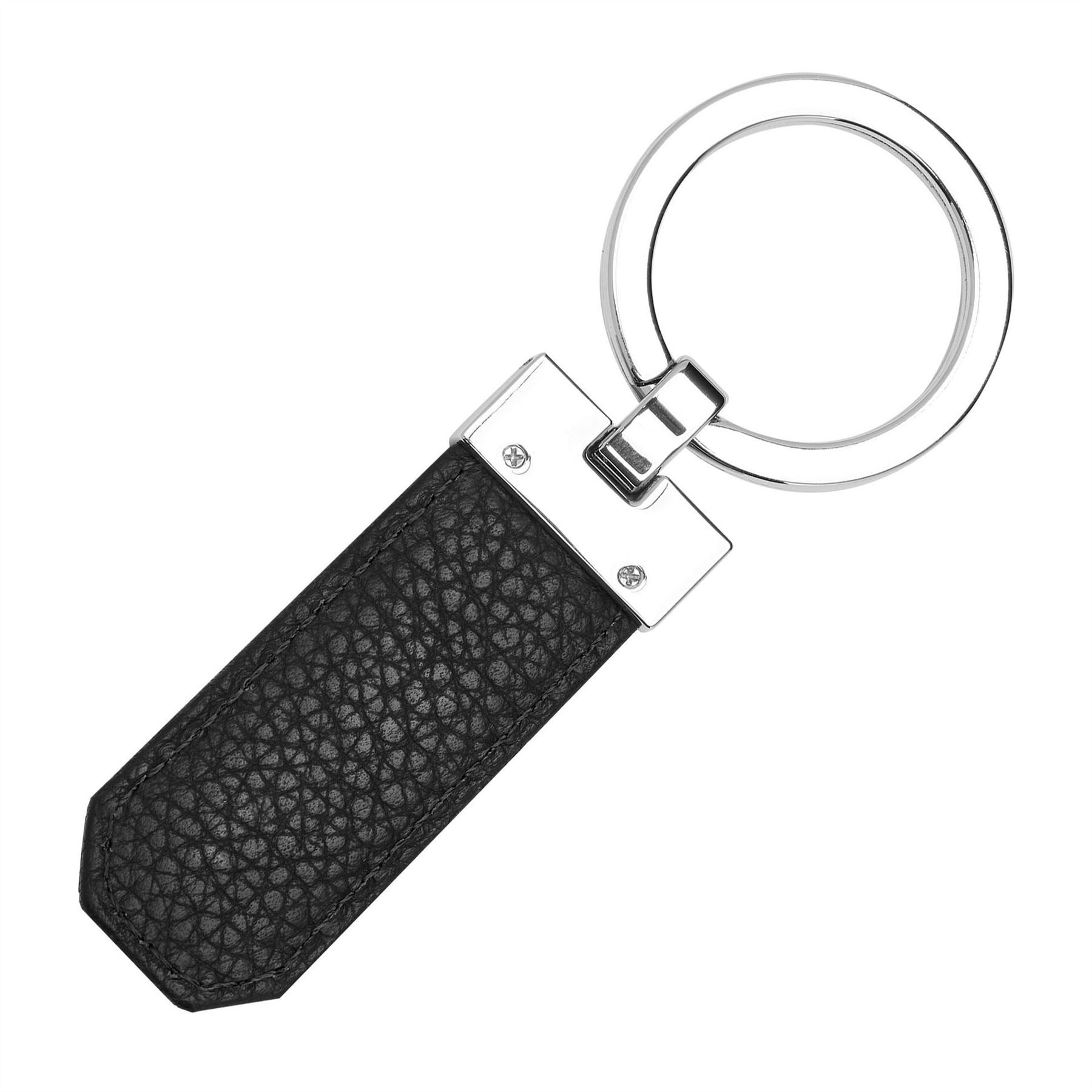 Boss Classic Grained Black Top Grain Leather Keyring