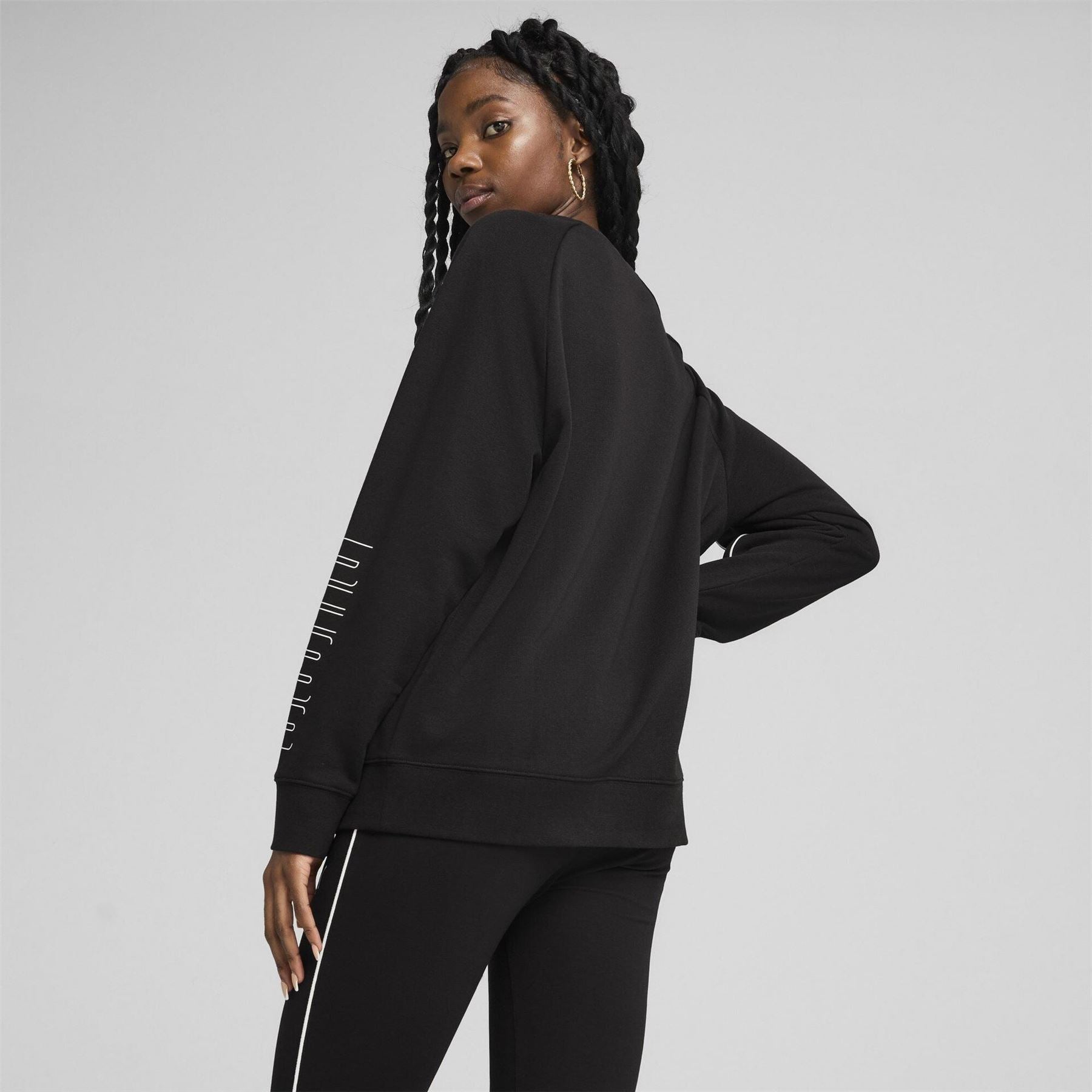 Puma Crew Neck Relaxed Fit Long Sleeve Sweatshirt