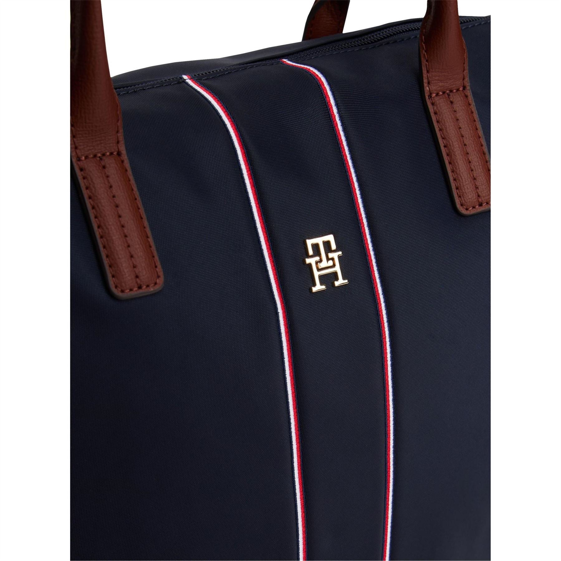 Tommy Hilfiger Popette Trapezoid Shape Tote Bag with Gold Tone Hardware