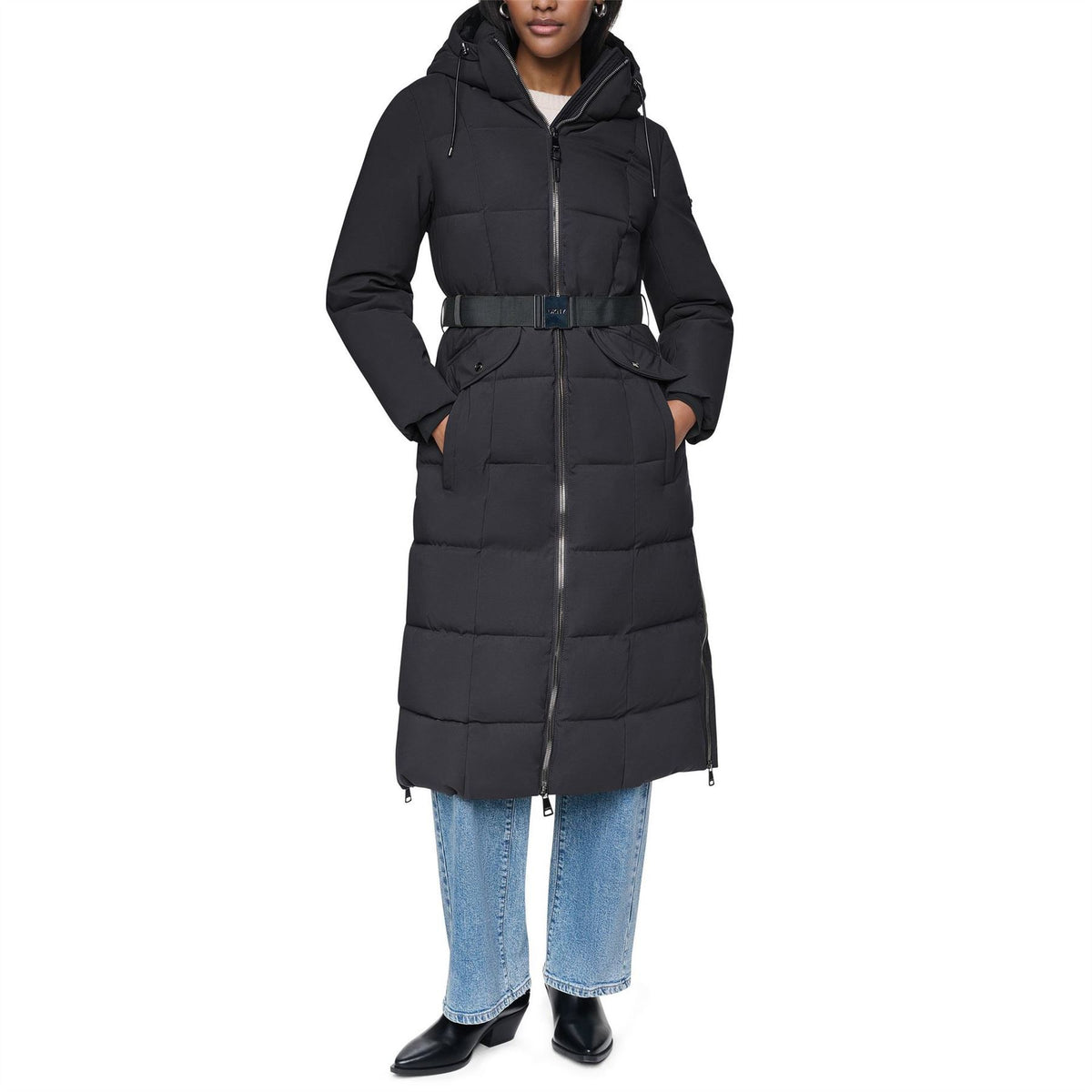 DKNY Outerwear Insulated Quilted Long Puffer Jacket