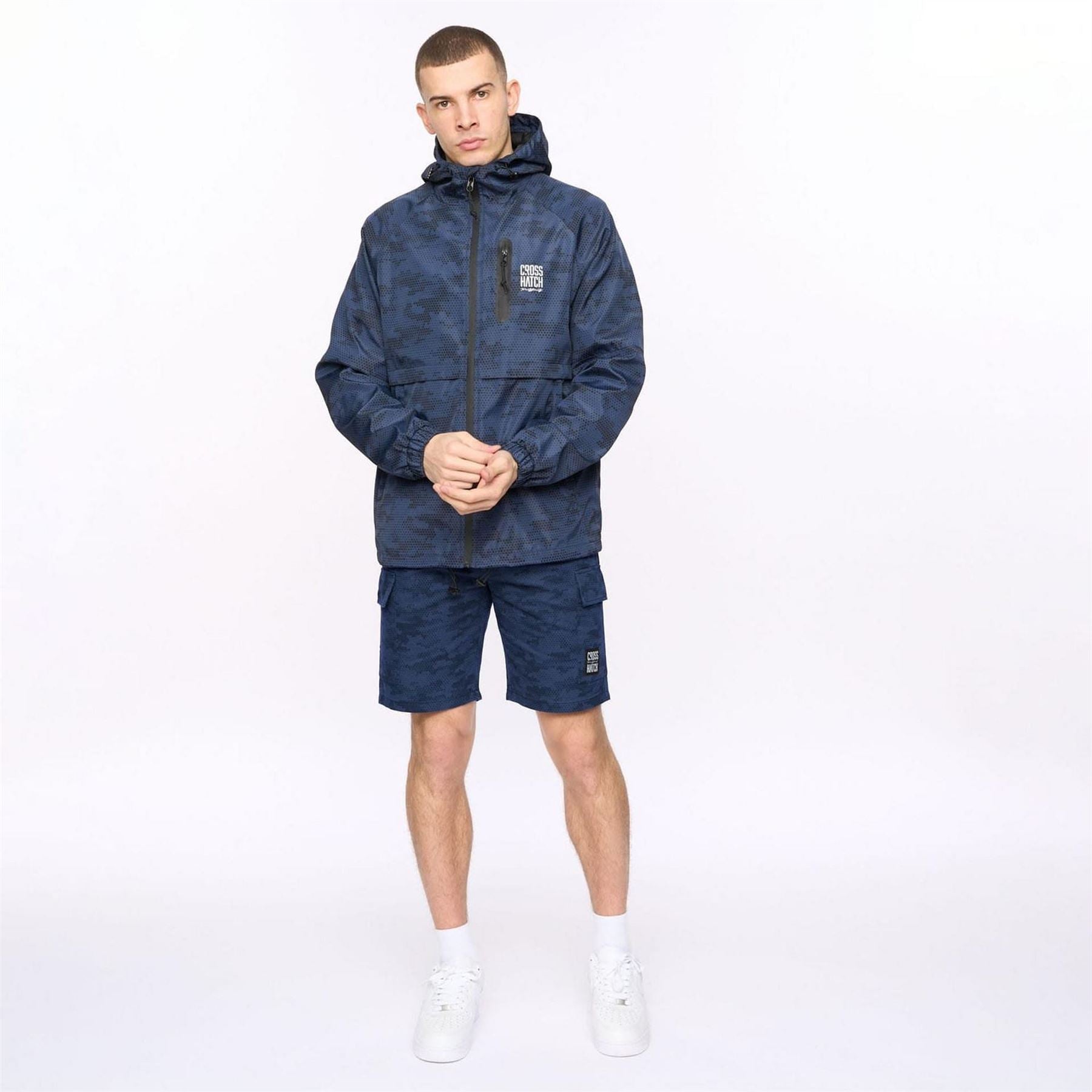 Crosshatch Allover Print Jacket