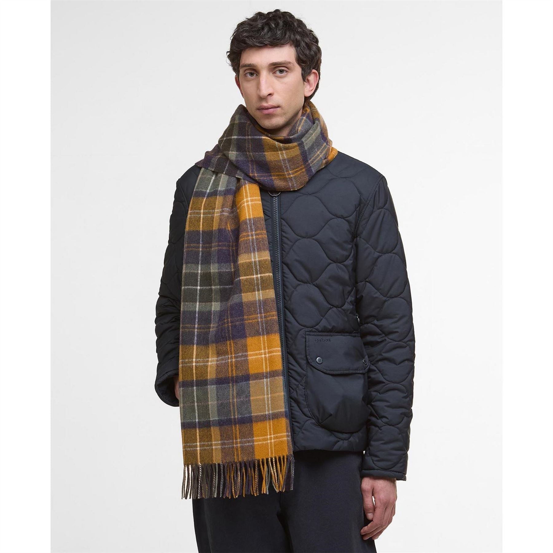 Barbour Patchwork Tartan Wool Scarf
