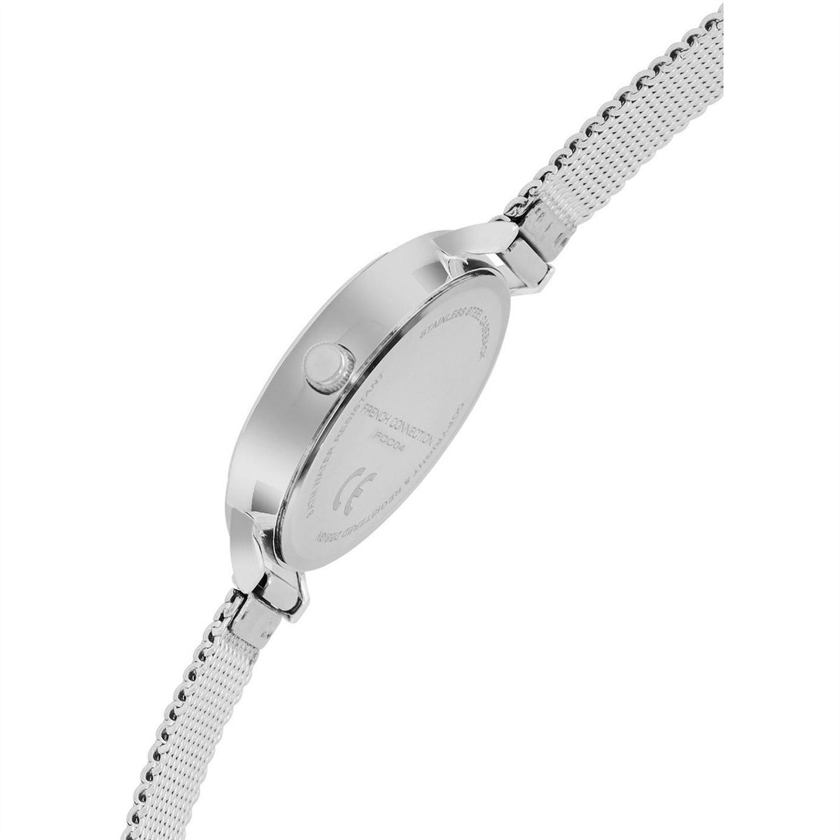 FCUK Silver Case Round Shape Silver Strap Quartz Watch