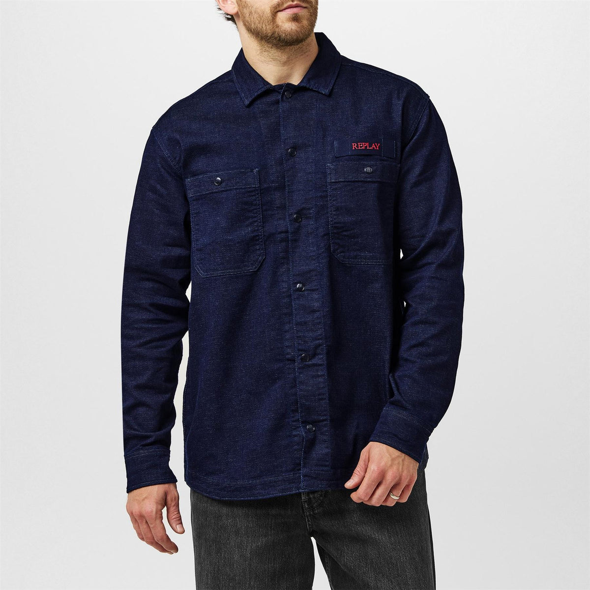 Replay Embroidered Lettering Overshirt