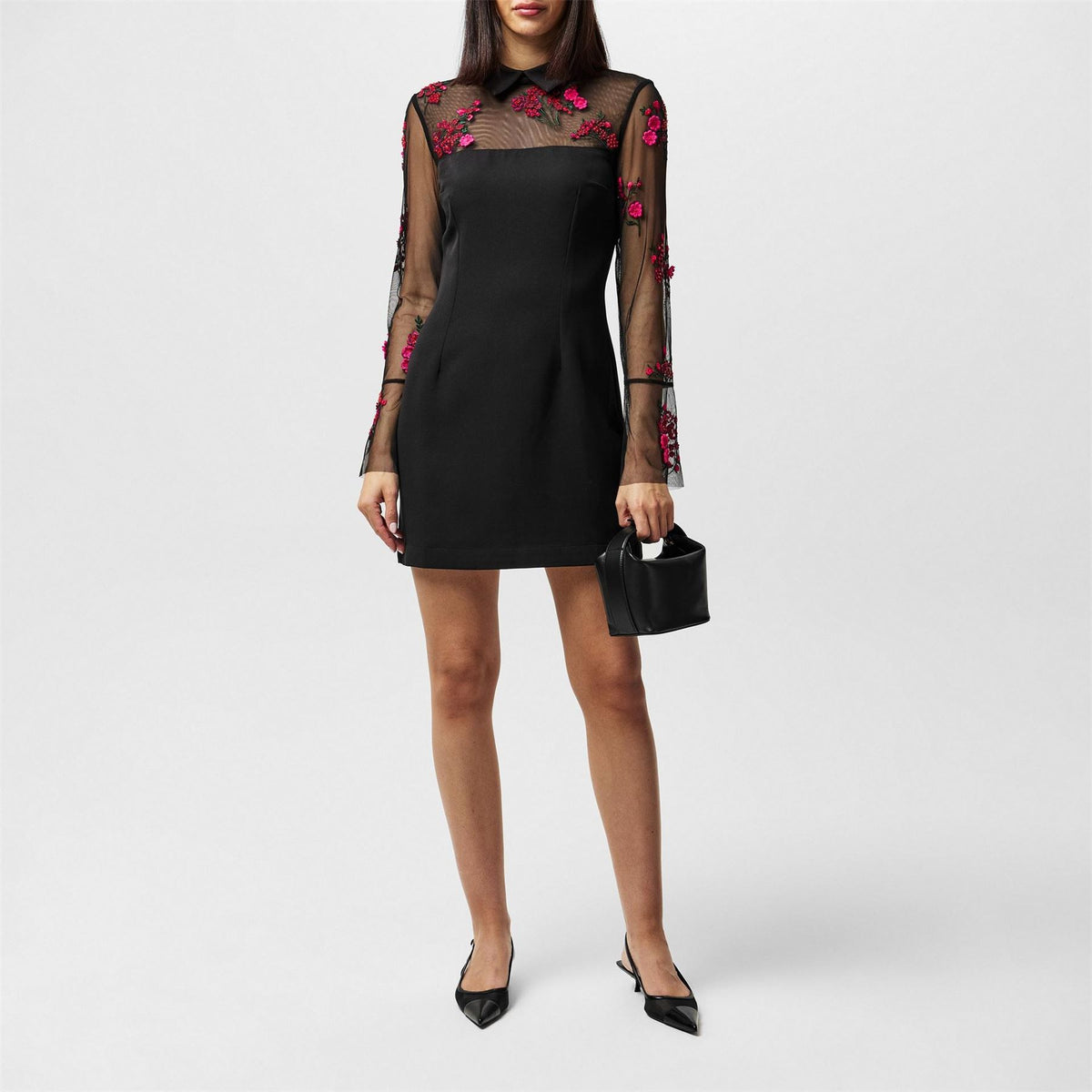 French Connection Collared Neck Mini A-Line Dress