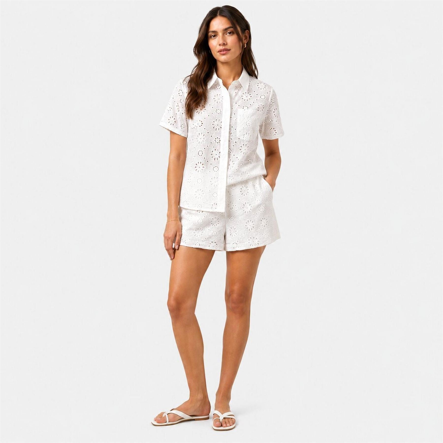 I Saw It First Short Sleeve Broderie Shirt