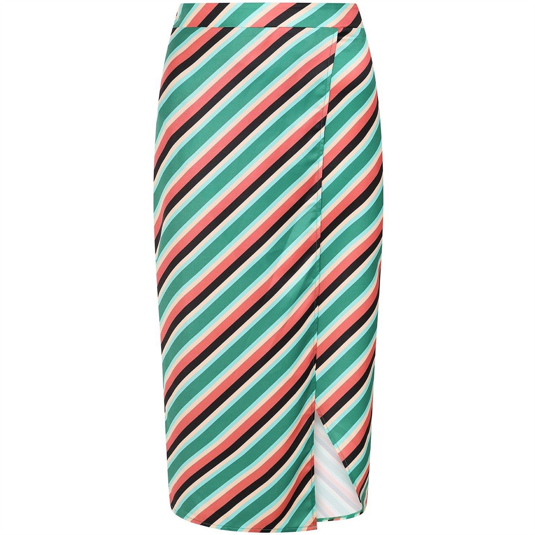 Little Mistress Maxi Stripe Patterned Wrap Skirt