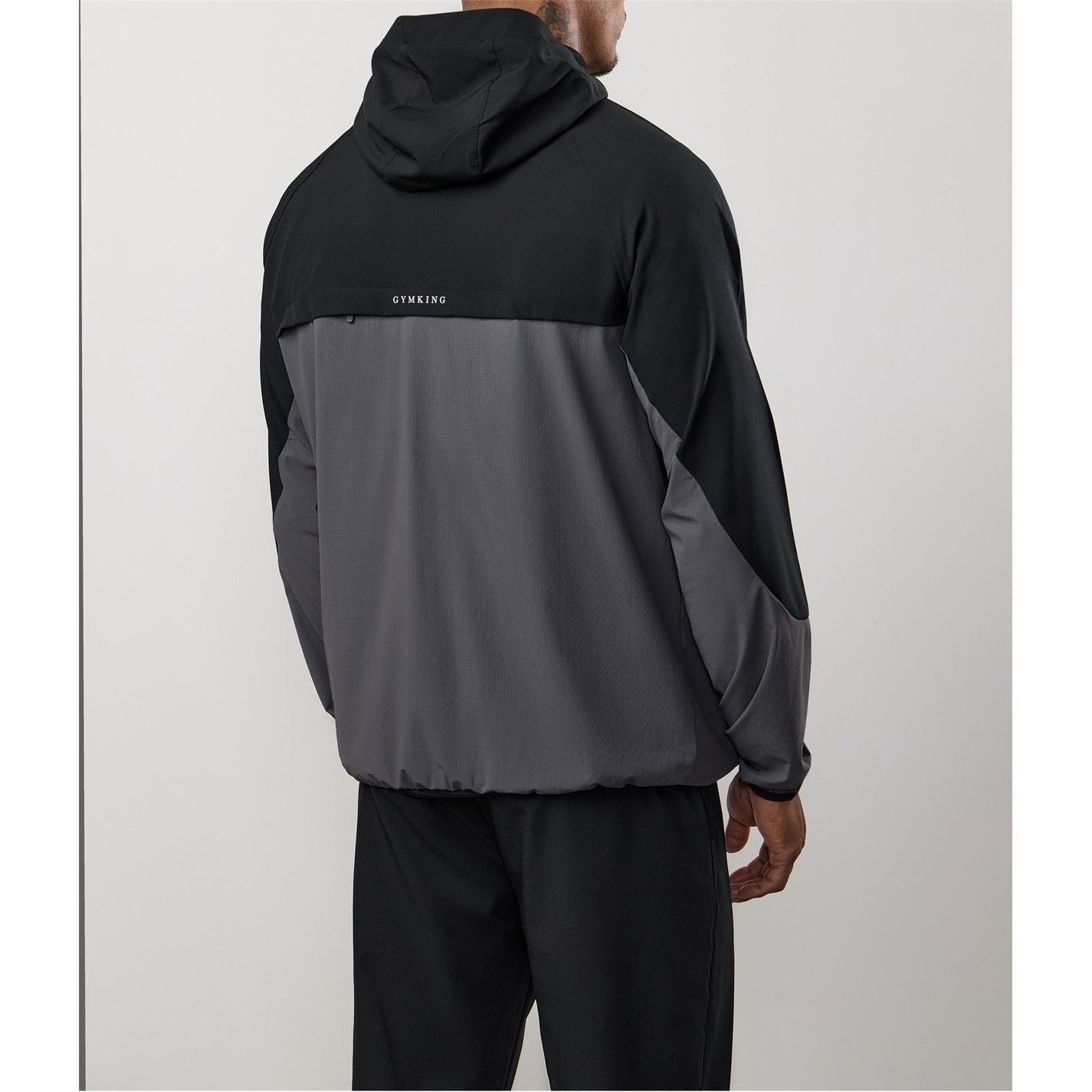 Gym King Progress Windbreaker   Black Graphite