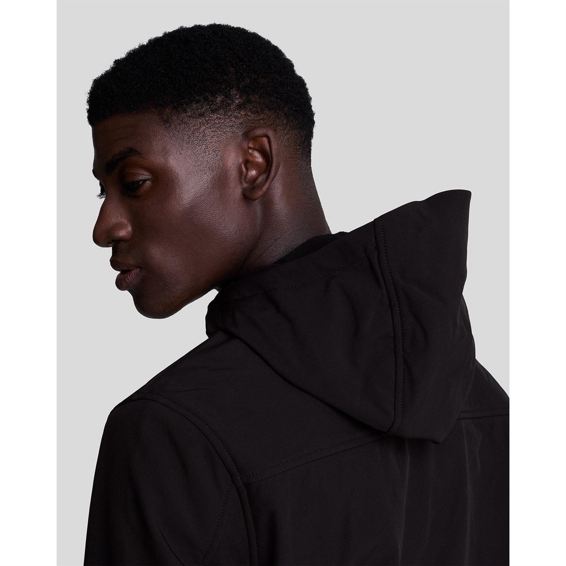 Lyle and Scott Solid Patterned Hooded Softshell Jacket with Ribbed Cuff