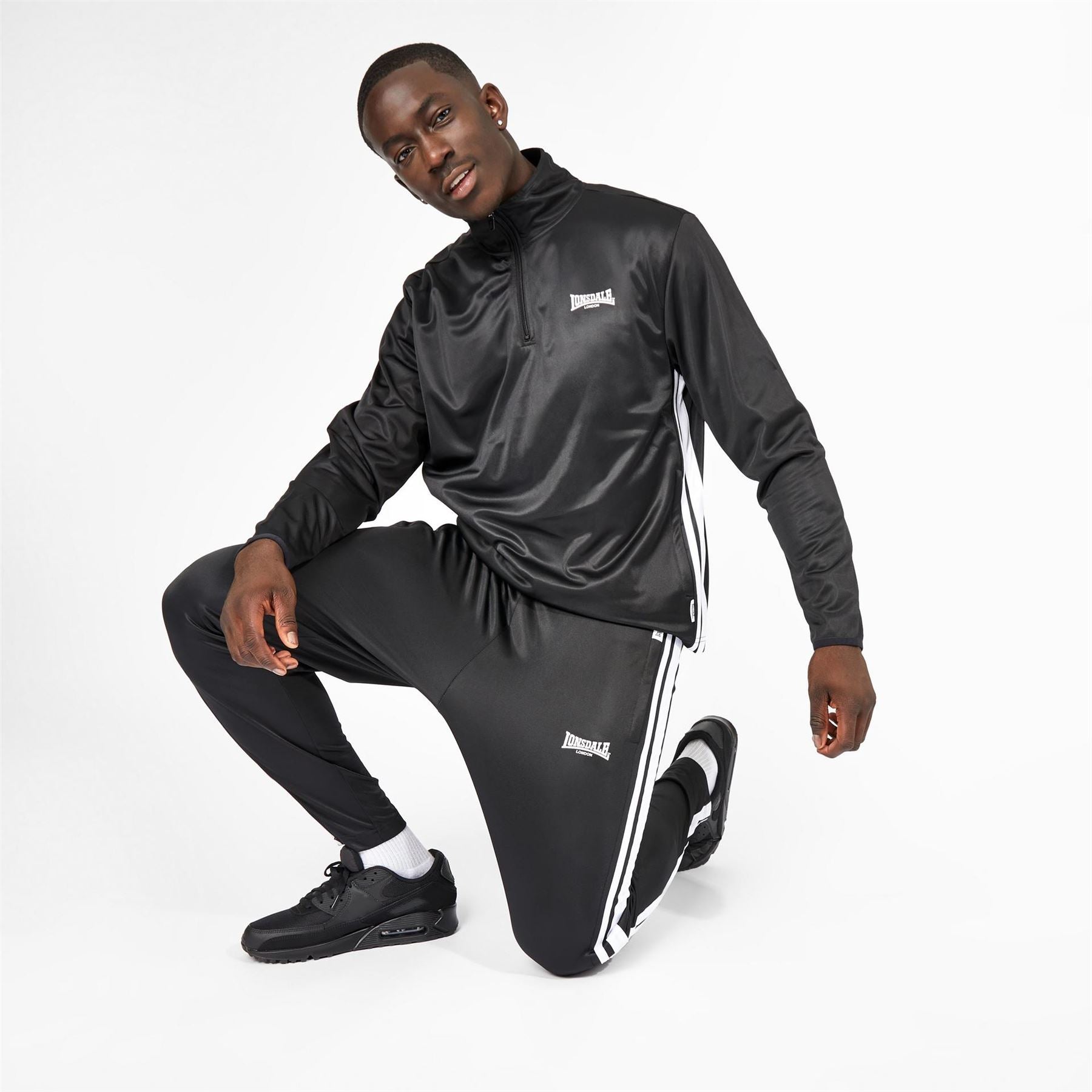 Lonsdale Mens 2s Quarter Zip Track Top
