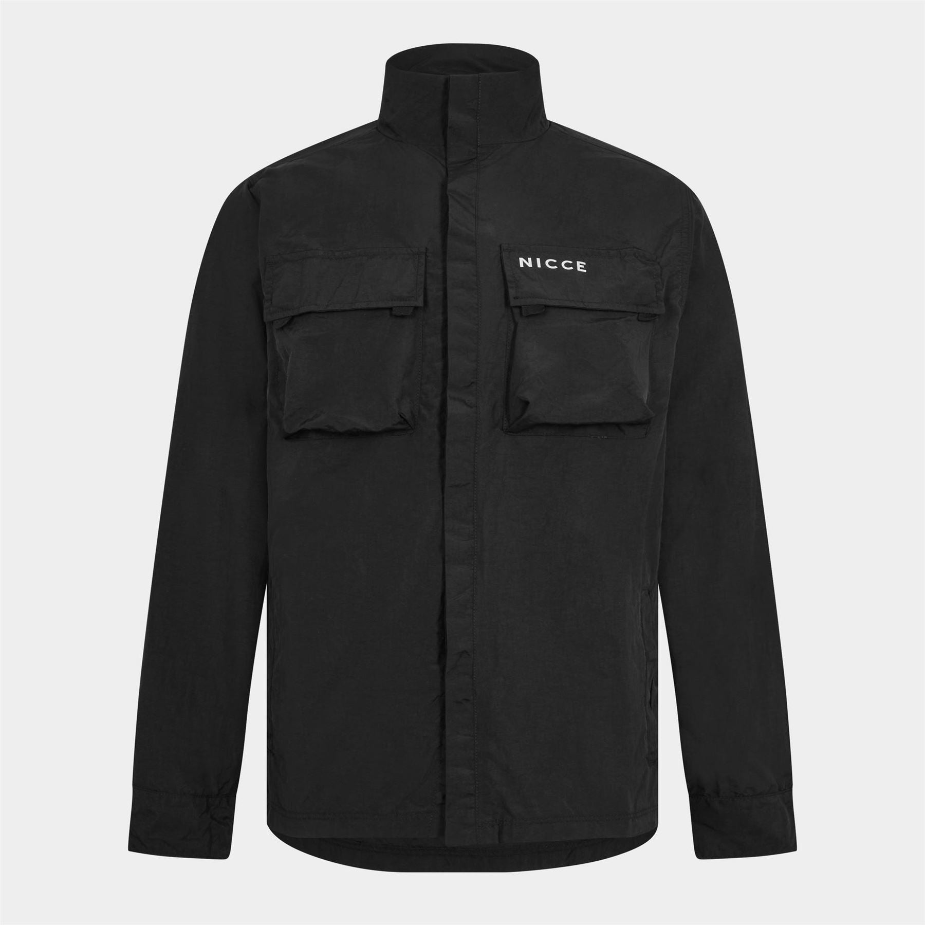 Nicce Statlo Relaxed Fit Overshirt with Front Pocket