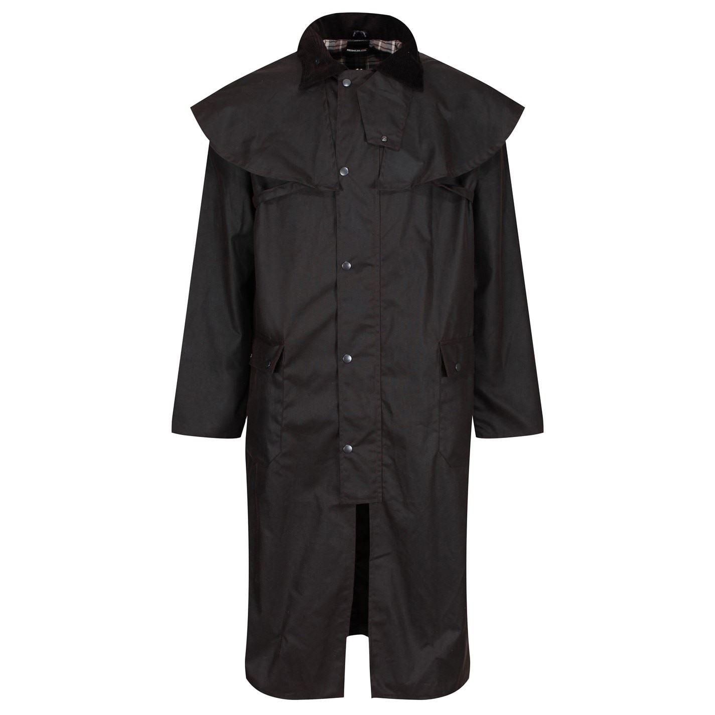 Regatta Solid Patterned Snap Button Hooded Waxed Jacket