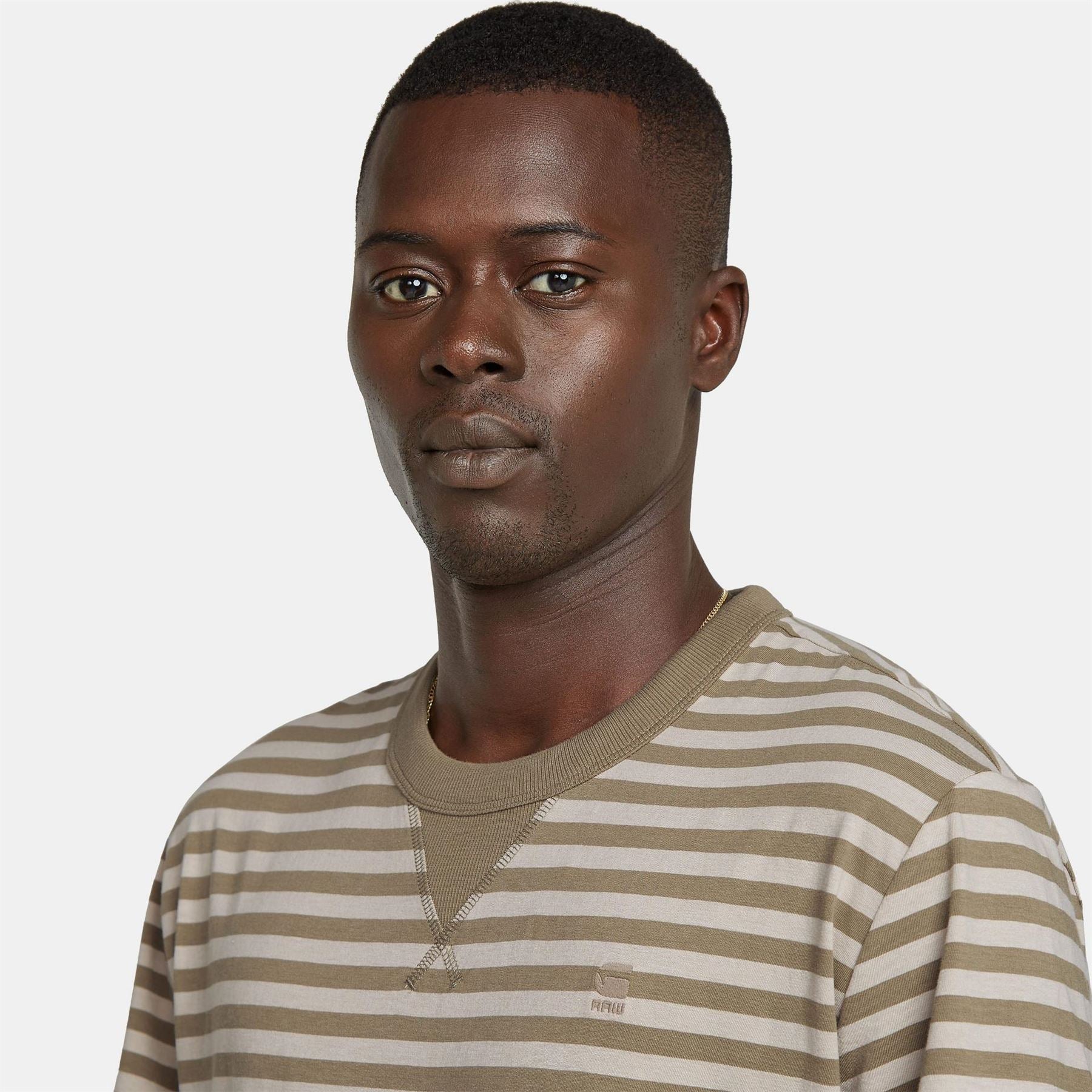 G Star Striped Crew Neck Short Sleeve Jersey T-Shirt