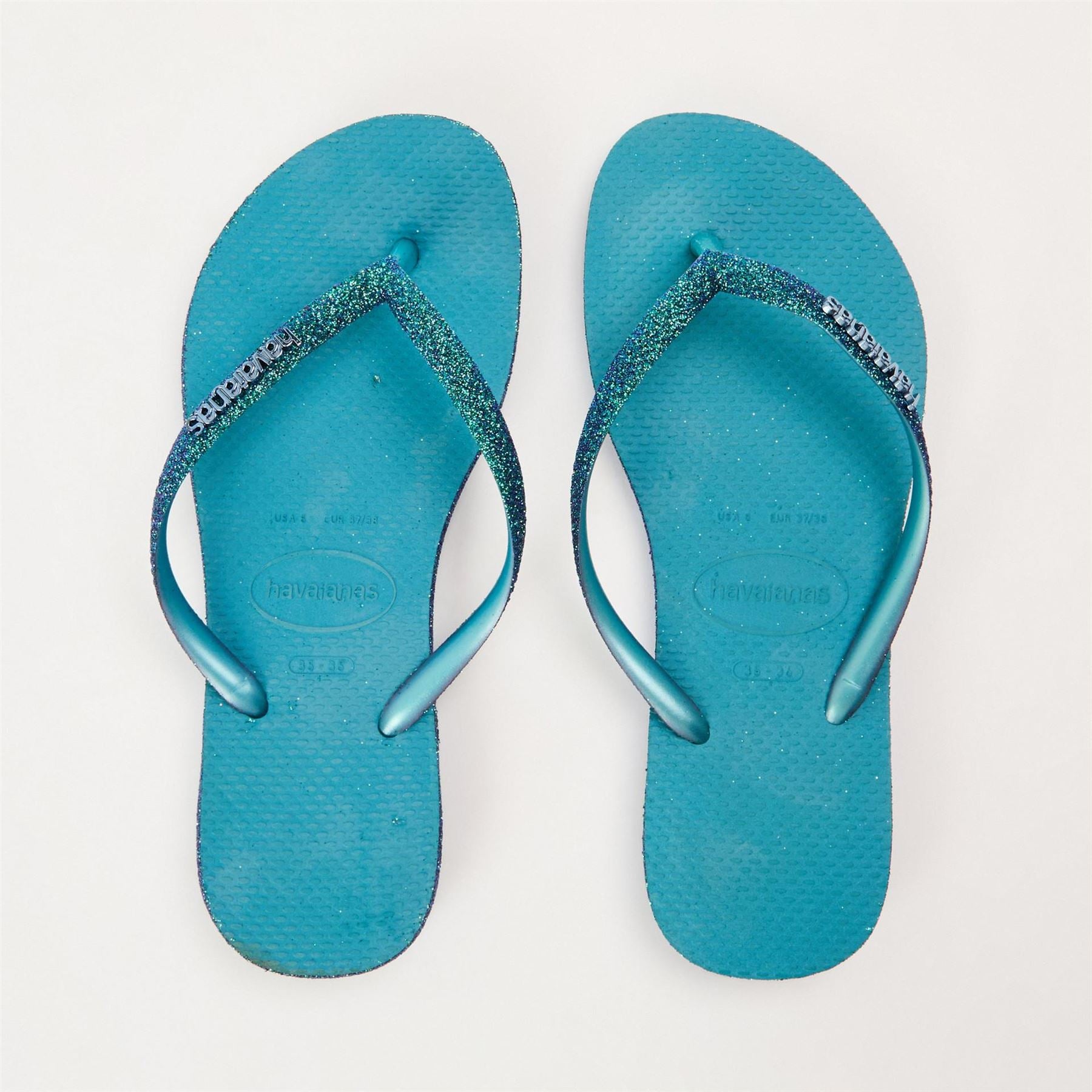 Havaianas Womens Hav. Slim Sparkle Ii Nautical Blue Flip Flops