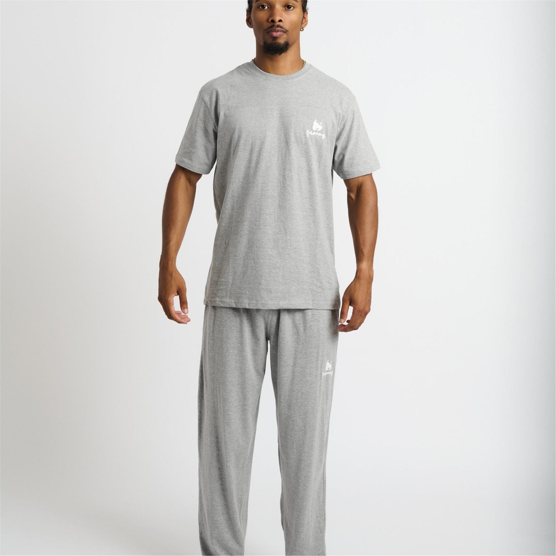 Money Combo Logo Drawstring Long Lounge Twin Set