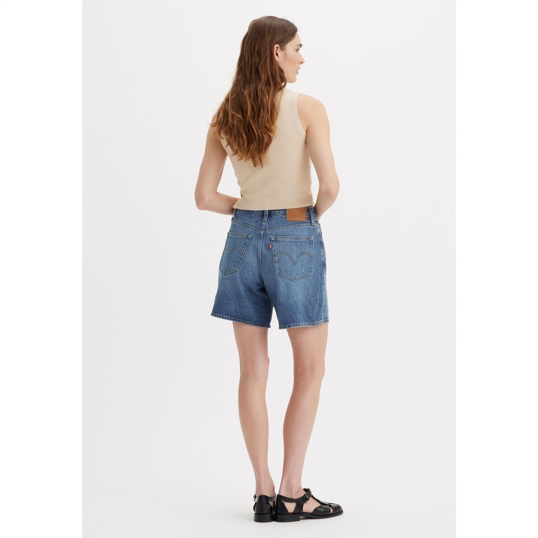 Levis High Baggy Fit Denim Bermuda Shorts