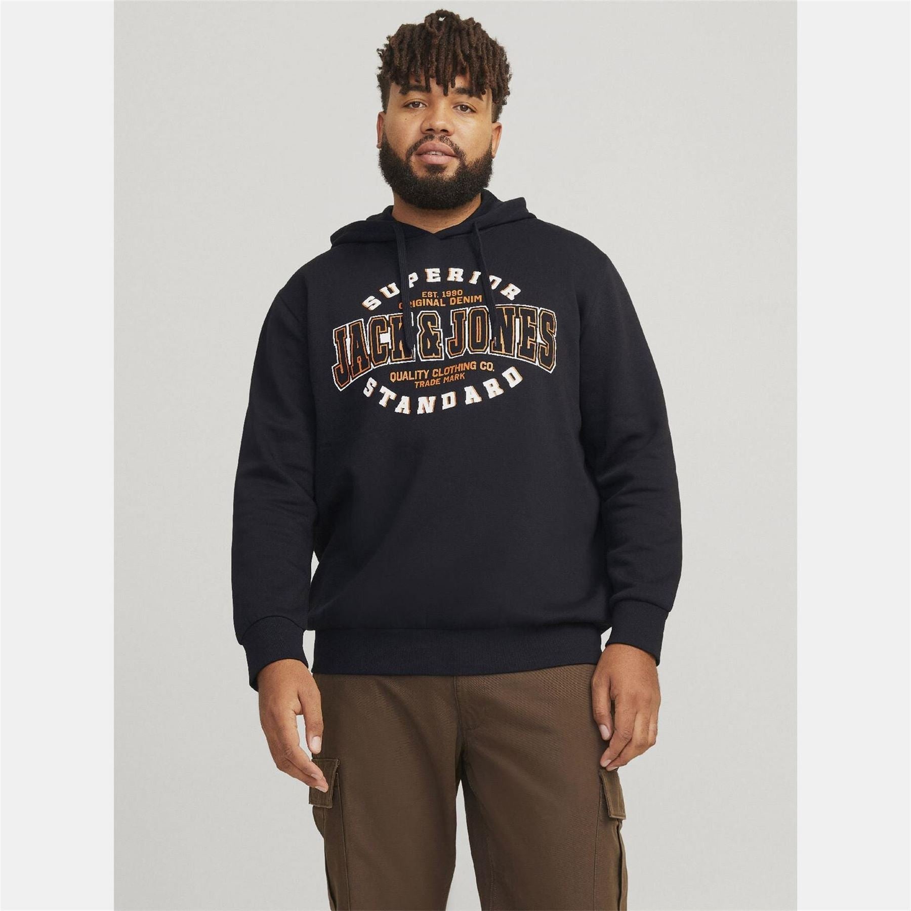 Jack and Jones Plus Size Logo Hoodie