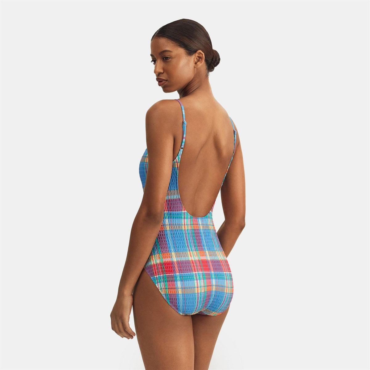 Polo Ralph Lauren Plaid Patterned One Piece Swimsuit