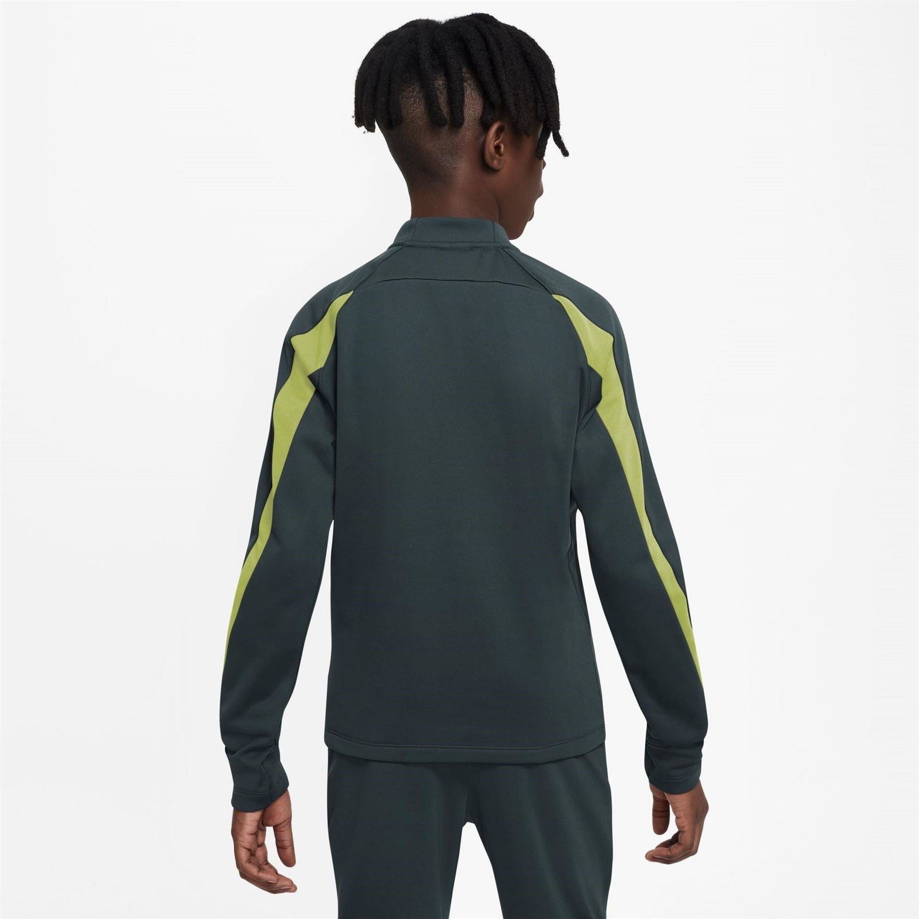 Nike Solid Patterned Half Zipper Band Collared Thumbhole Cuff Track Jacket