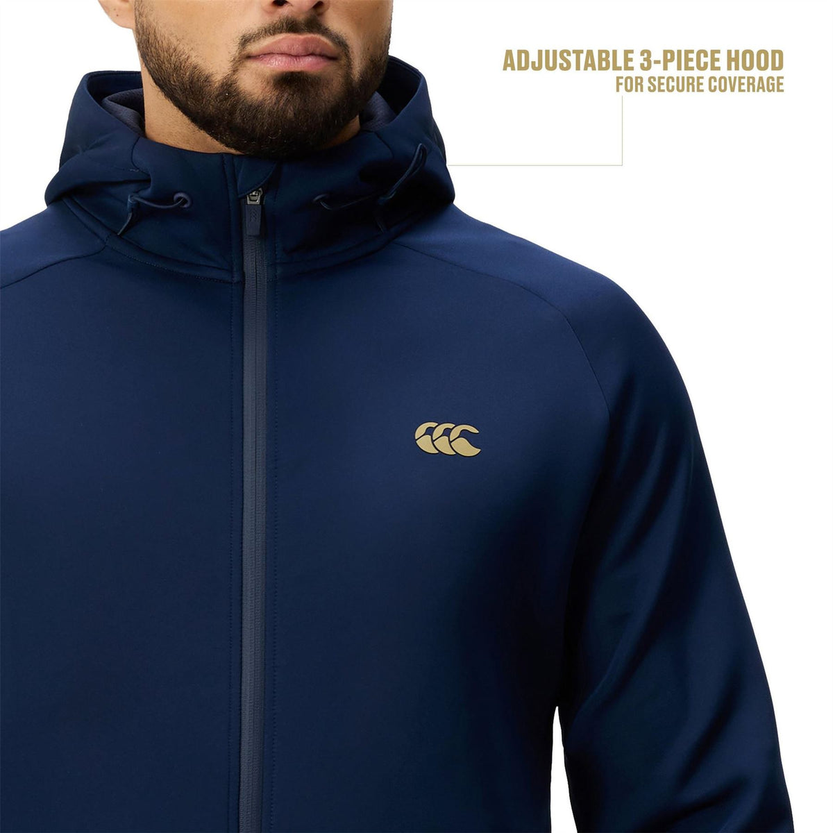 Canterbury Everest Hooded Drawstring Solid Patterned Jacket