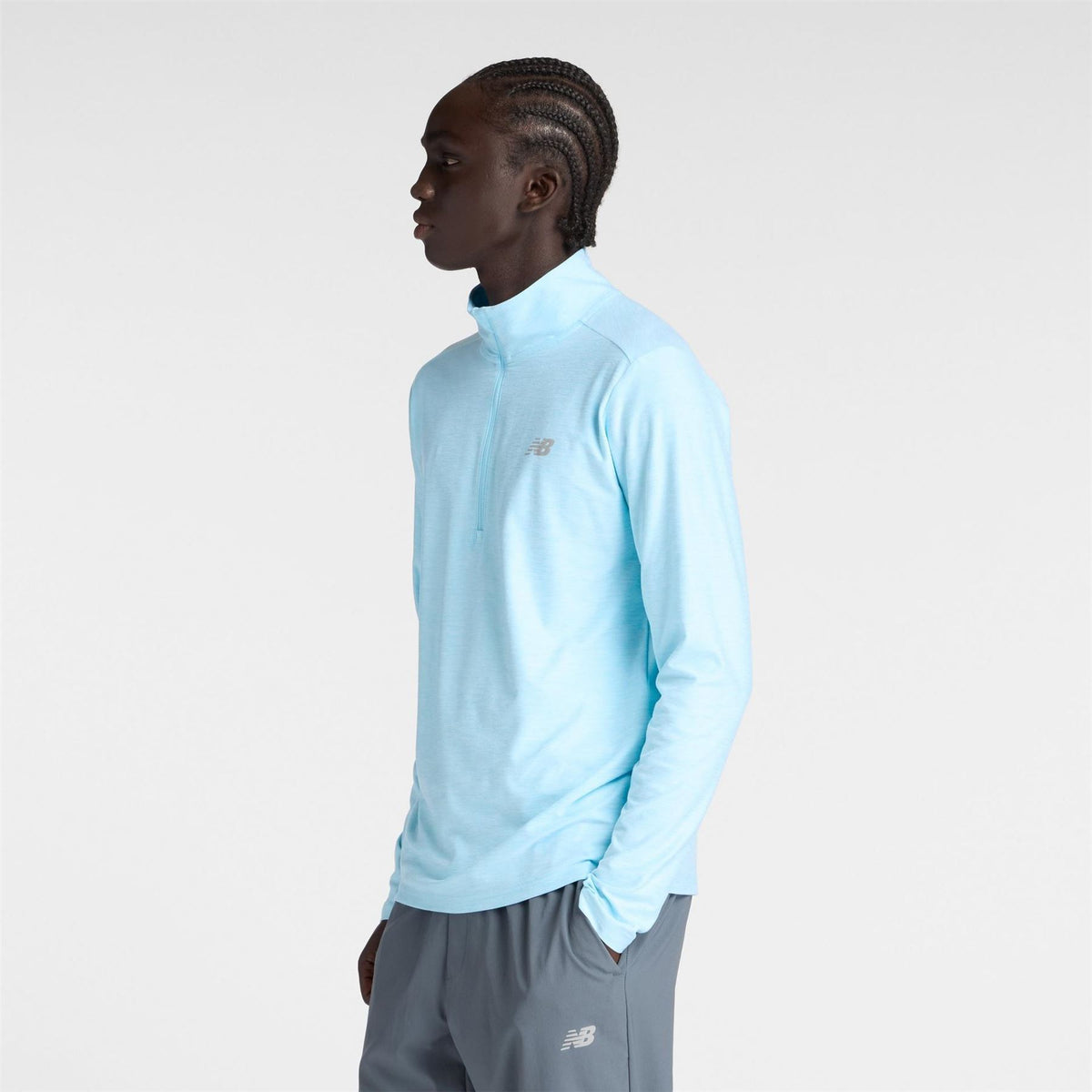 New Balance Space Dye Quarter Zip Long Sleeve Performance Gym Top
