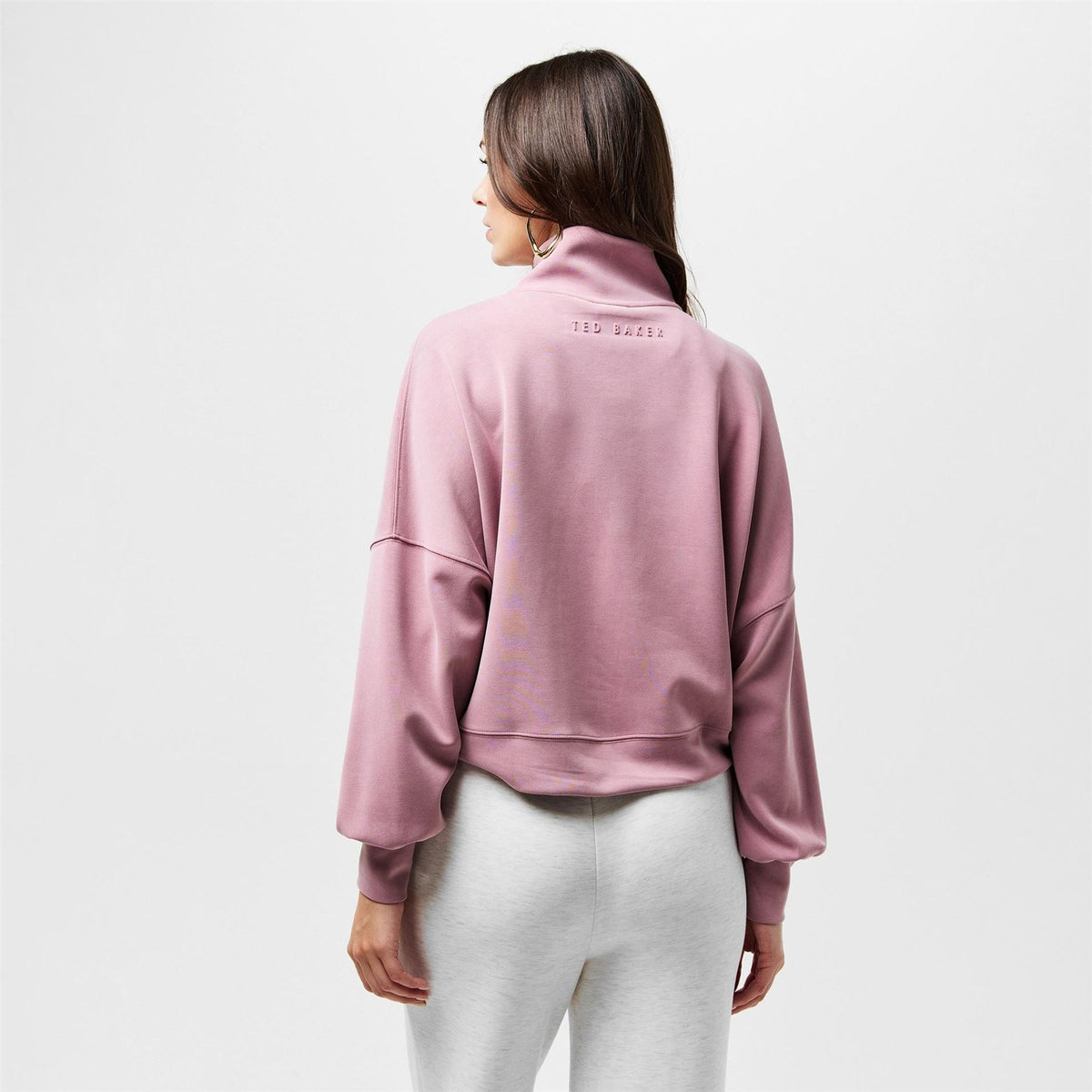 Ted Baker Cropped Relaxed Fit Funnel Neck Sweatshirt
