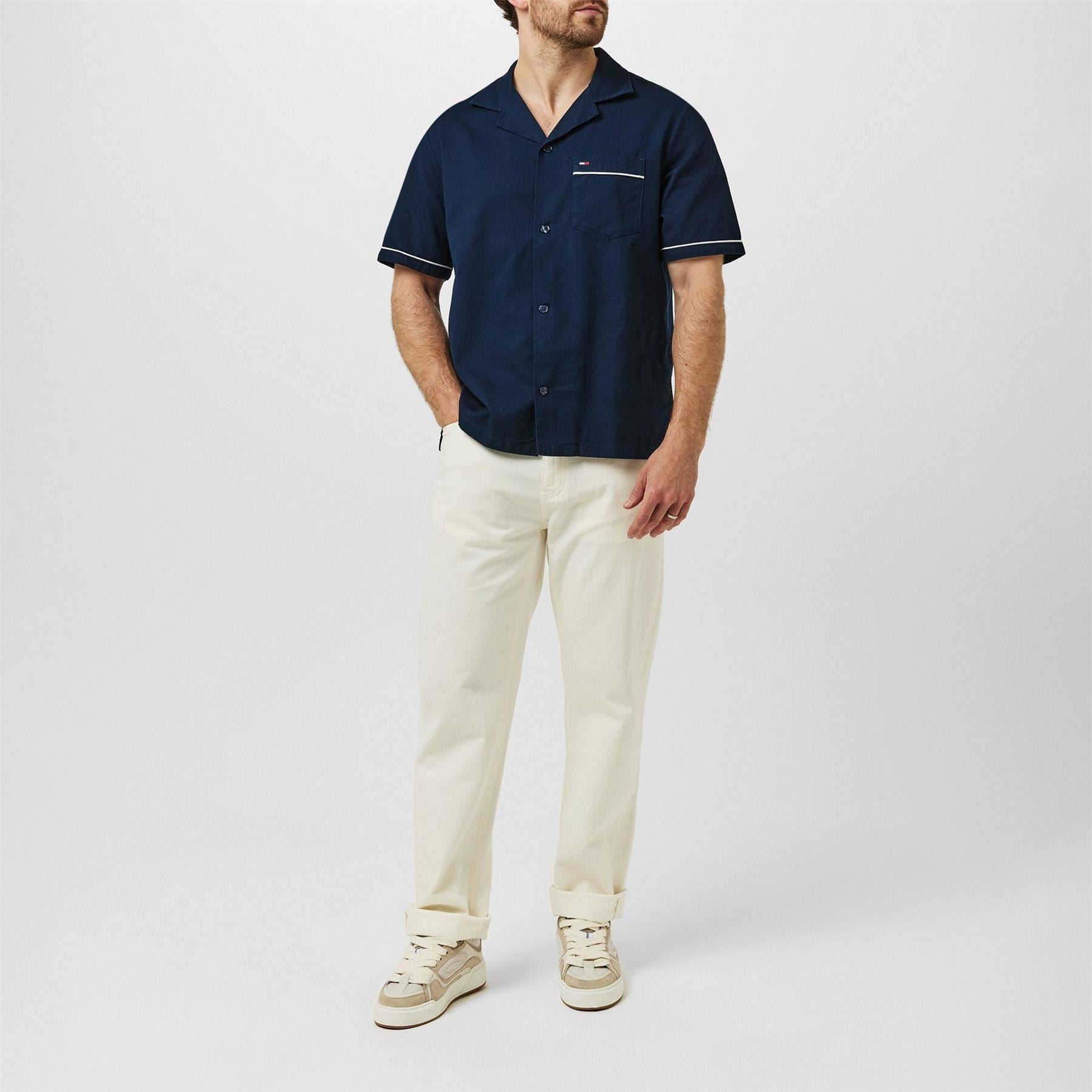 Tommy Jeans Regular Fit Camp Collar Short Sleeve Shirt