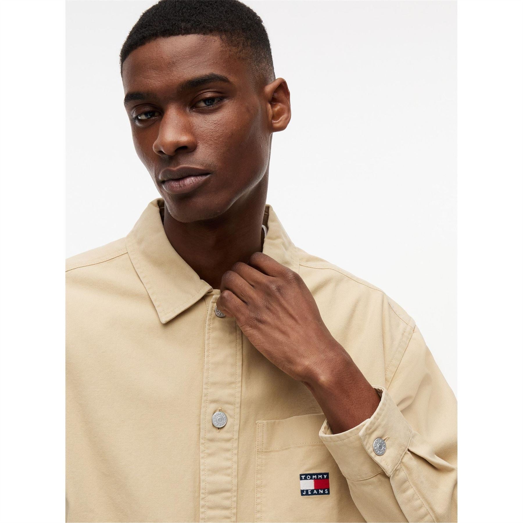 Tommy Jeans Essential Solid Patterned Front Pocket Overshirt