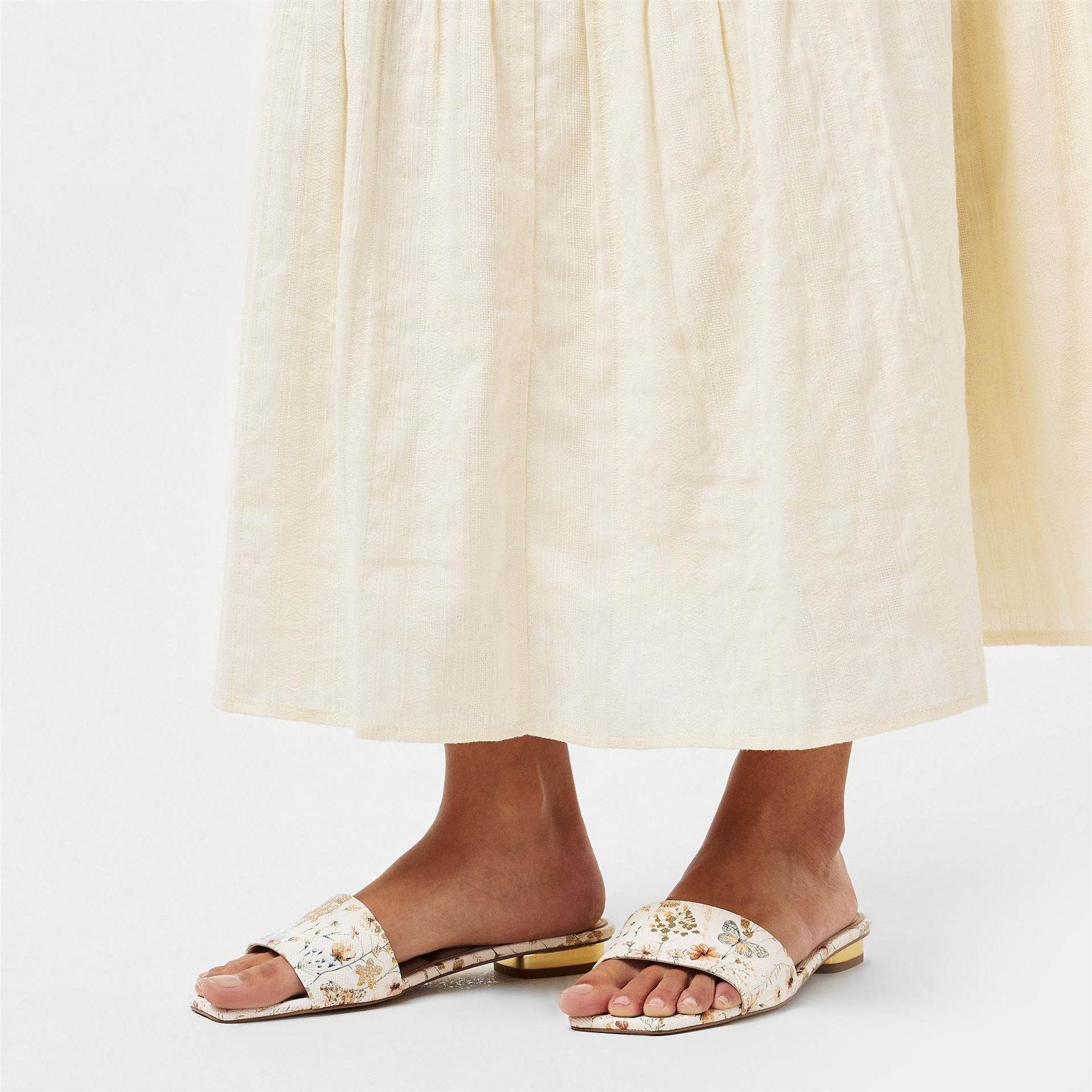 Aldo Floral Open Toe Flat Heel Slides