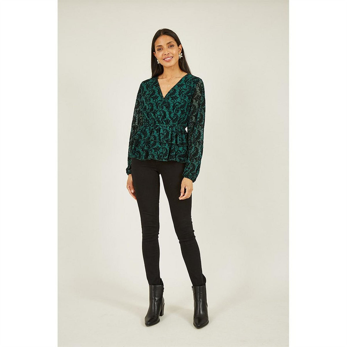 Mela London London City Velour Wrap Blouse