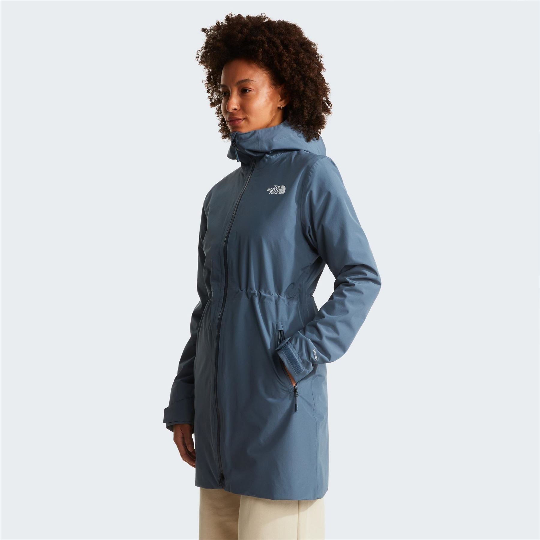 The North Face Hikesteller Hooded Solid Patterned Parka Coat with Zipped Pocket