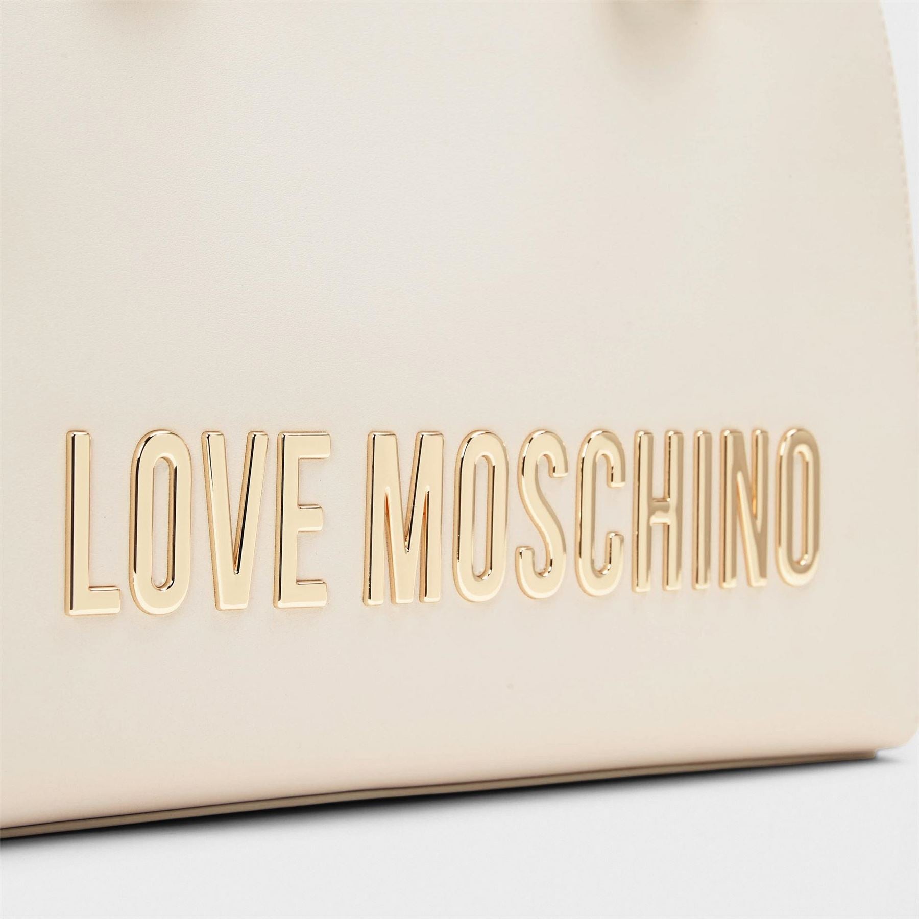 Love Moschino Bold Love Trapezoid Tote with Gold Tone Hardware