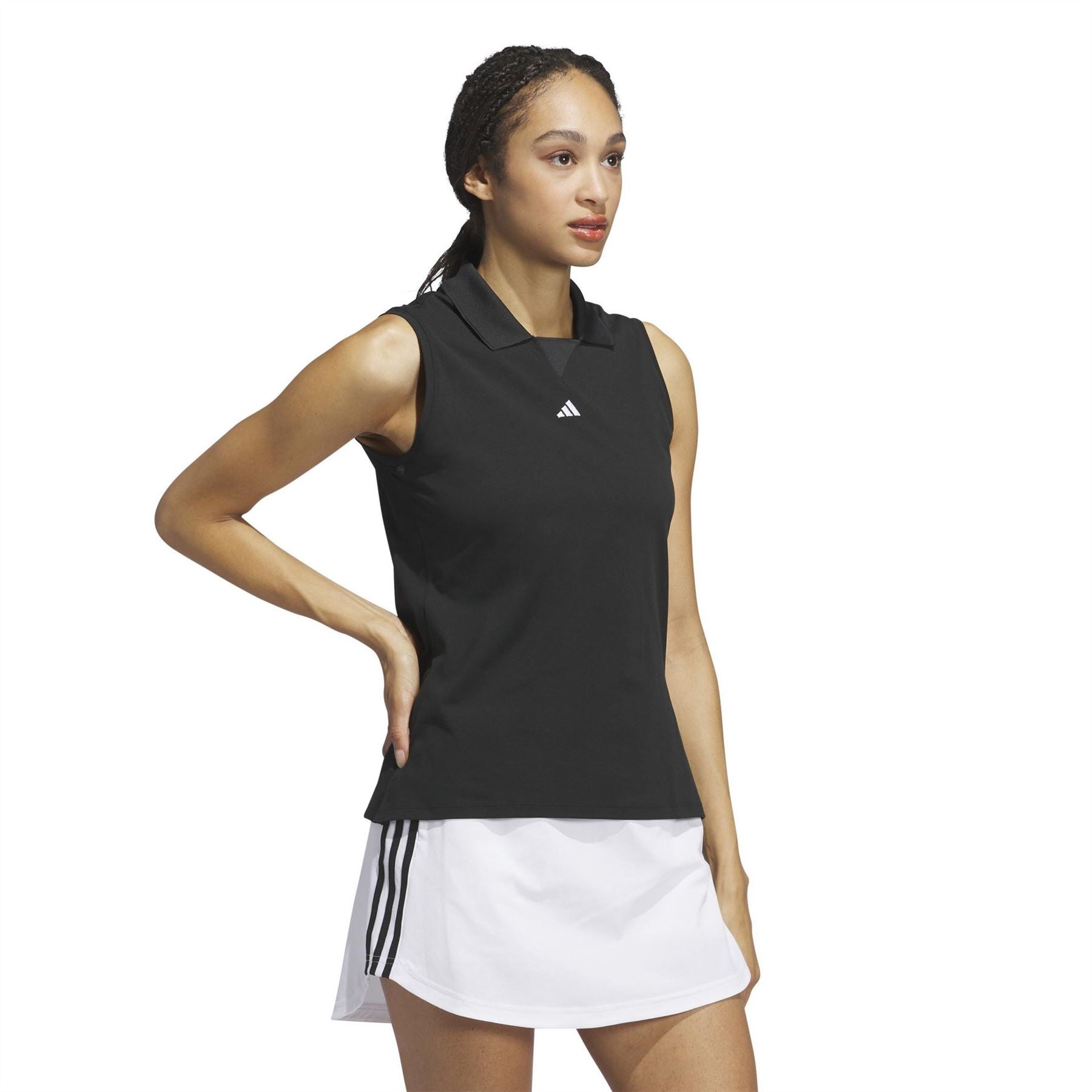 adidas Collared Neck Sleeveless Jersey Polo Shirt