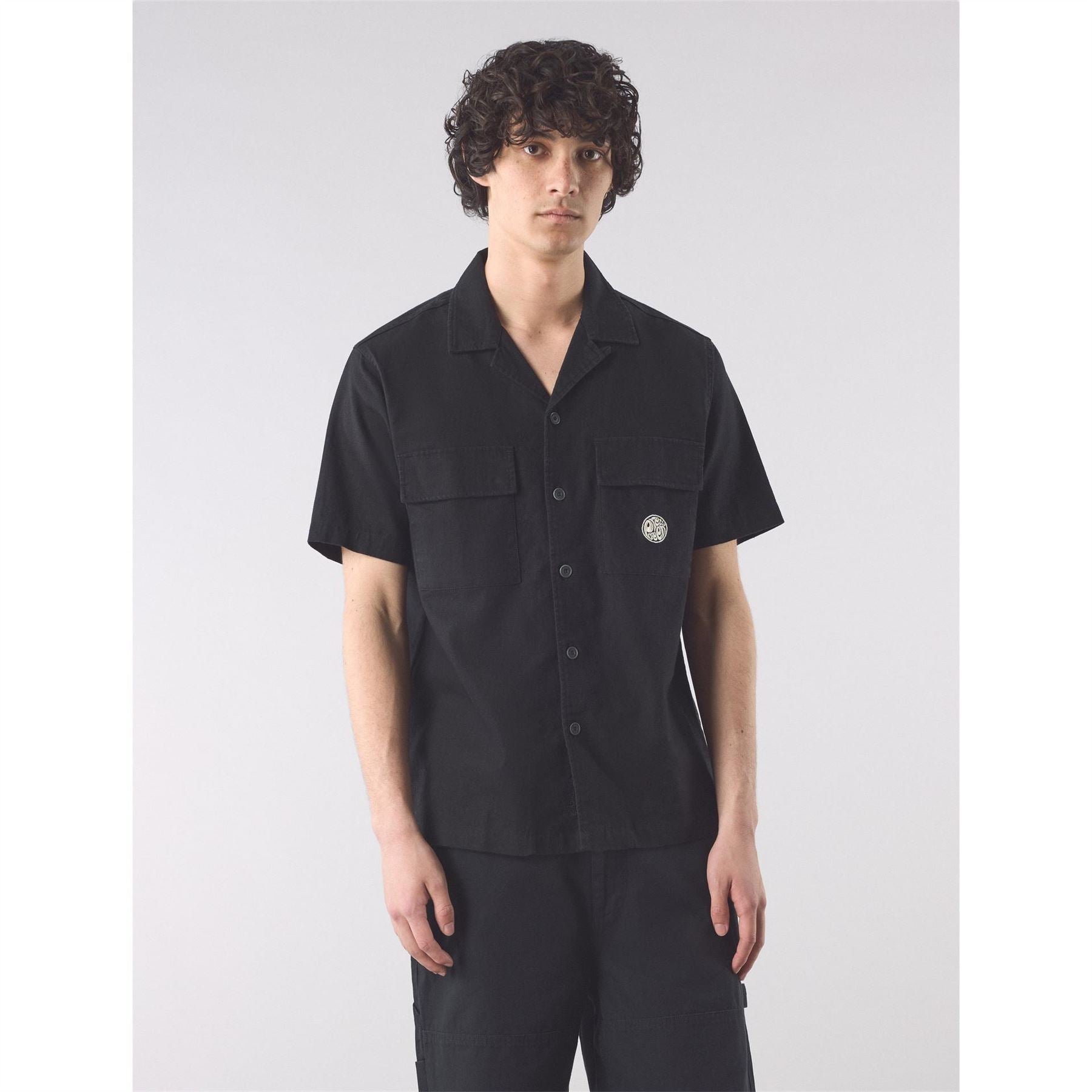 Pretty Green Stamford Cuban Collar Short Sleeve Plain Shirt